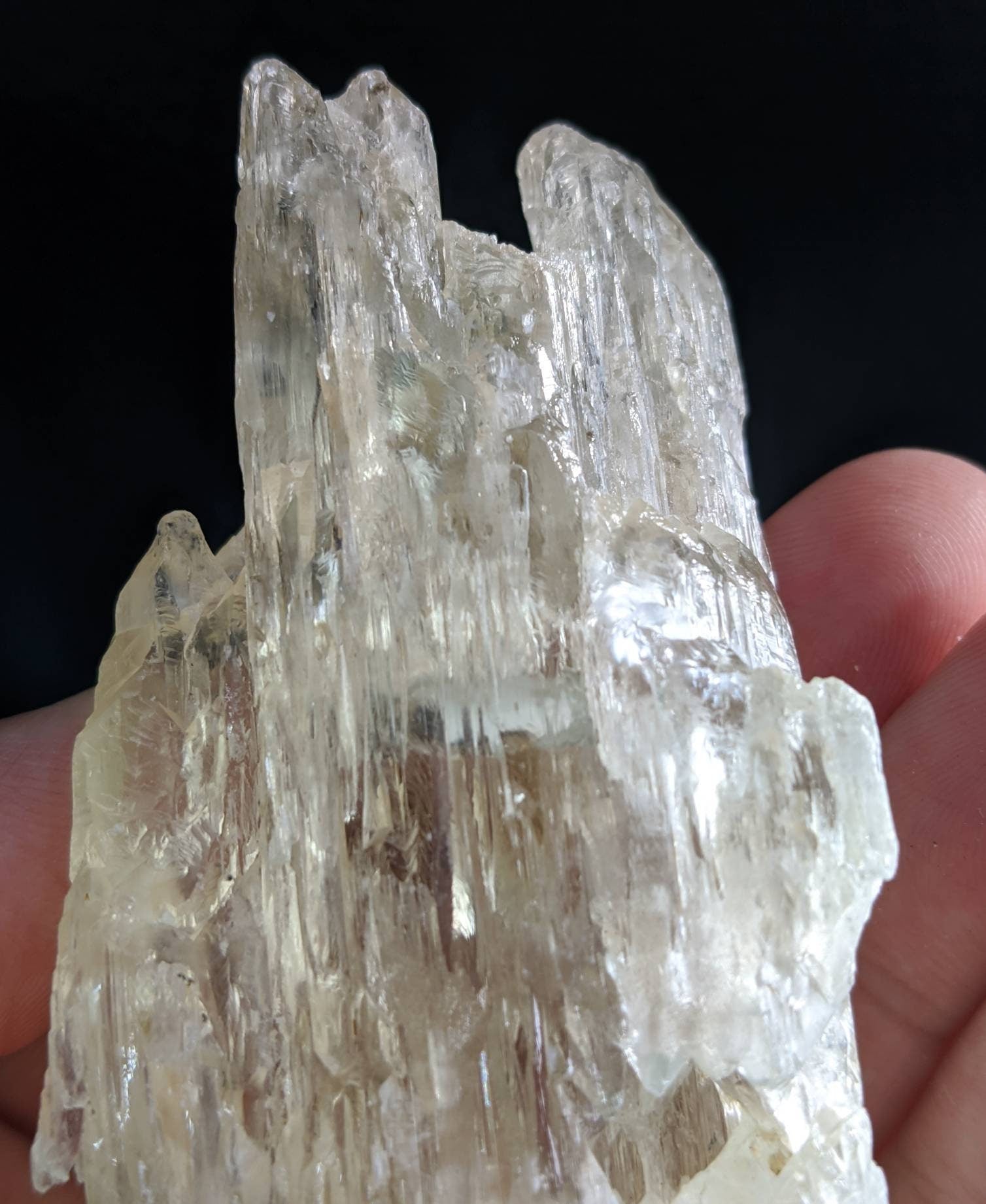 ARSAA GEMS AND MINERALSAn aesthetic 188 grams yellow colors clear lustrous etched kunzite crystal from Afghanistan - Premium  from ARSAA GEMS AND MINERALS - Just $200.00! Shop now at ARSAA GEMS AND MINERALS