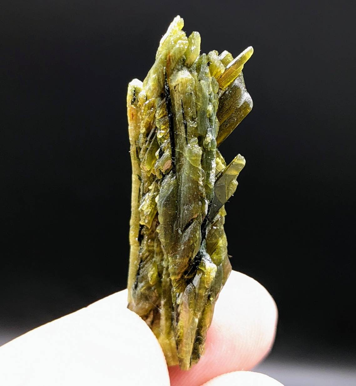 ARSAA GEMS AND MINERALSNatural aesthetic 6.8 grams Beautiful vertical green epidote crystal from KP Pakistan - Premium  from ARSAA GEMS AND MINERALS - Just $25.00! Shop now at ARSAA GEMS AND MINERALS