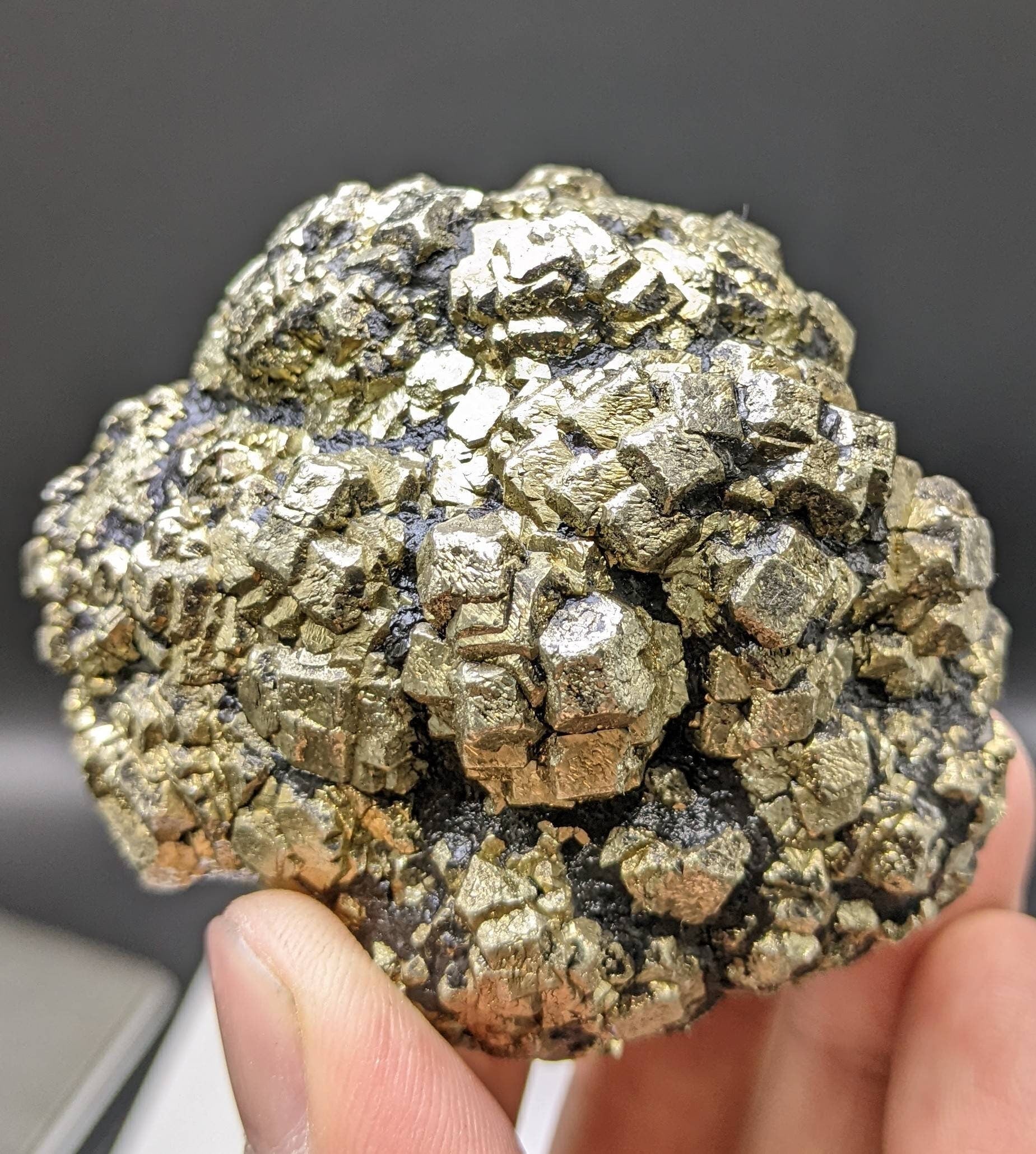 ARSAA GEMS AND MINERALSNew find big size golden Marcasite sphere shape cluster also called prophecy stone from a new find in Darra Adam Khel KPK Pakistan, 373 gram - Premium  from ARSAA GEMS AND MINERALS - Just $80.00! Shop now at ARSAA GEMS AND MINERALS