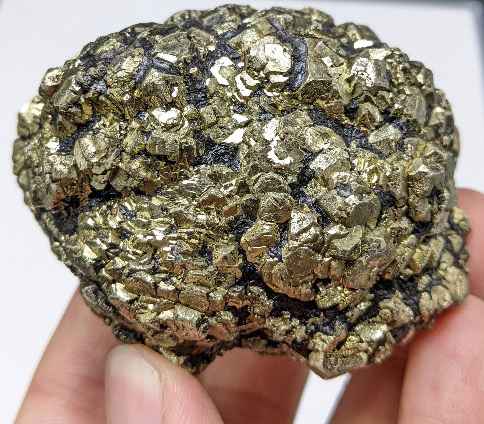 ARSAA GEMS AND MINERALSNew find big size golden Marcasite sphere shape cluster also called prophecy stone from a new find in Darra Adam Khel KPK Pakistan, 373 gram - Premium  from ARSAA GEMS AND MINERALS - Just $80.00! Shop now at ARSAA GEMS AND MINERALS