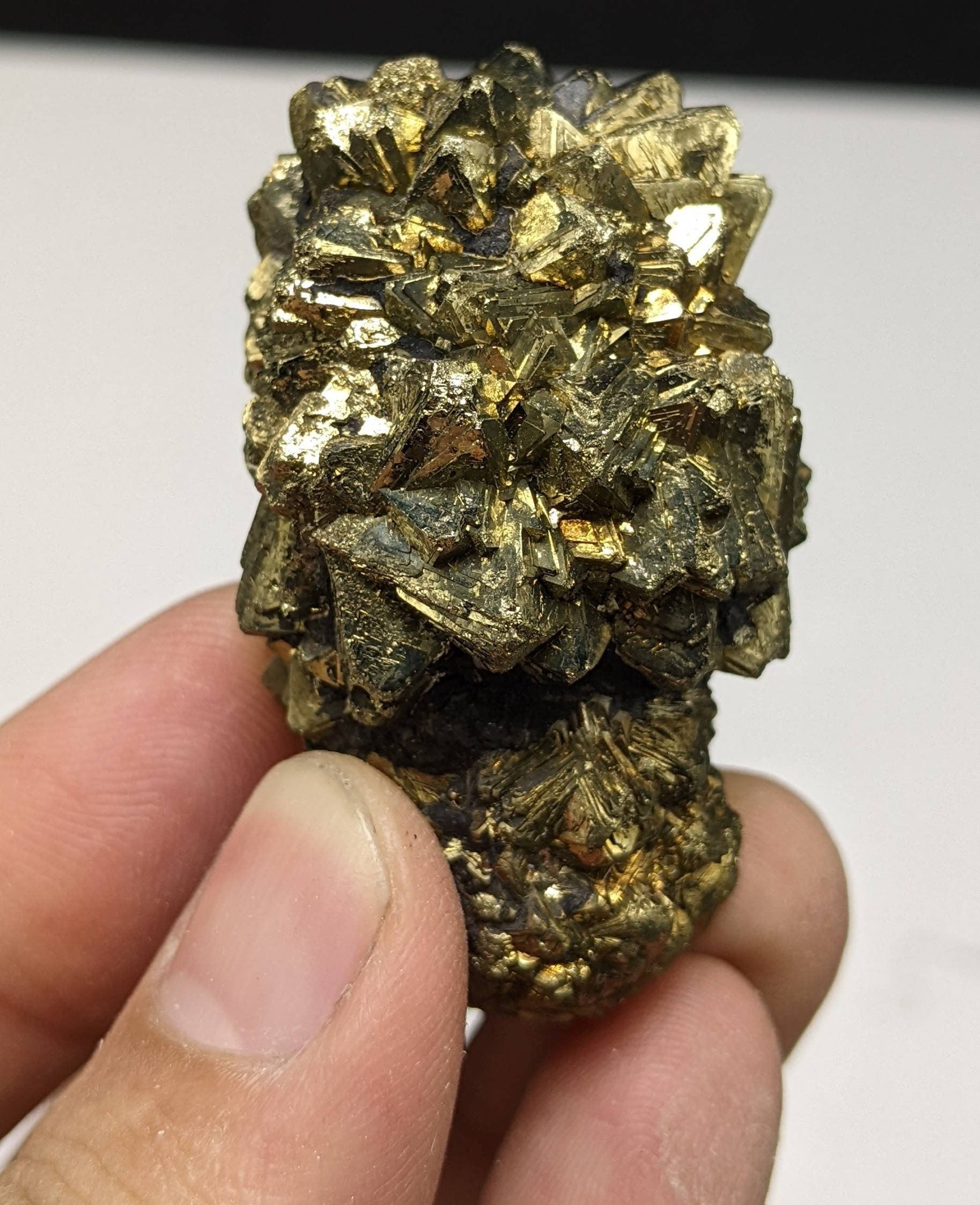 ARSAA GEMS AND MINERALSNew find big size golden Marcasite sphere shape cluster also called prophecy stone from a new find in Darra Adam Khel KPK Pakistan, 109.4 g - Premium  from ARSAA GEMS AND MINERALS - Just $60.00! Shop now at ARSAA GEMS AND MINERALS