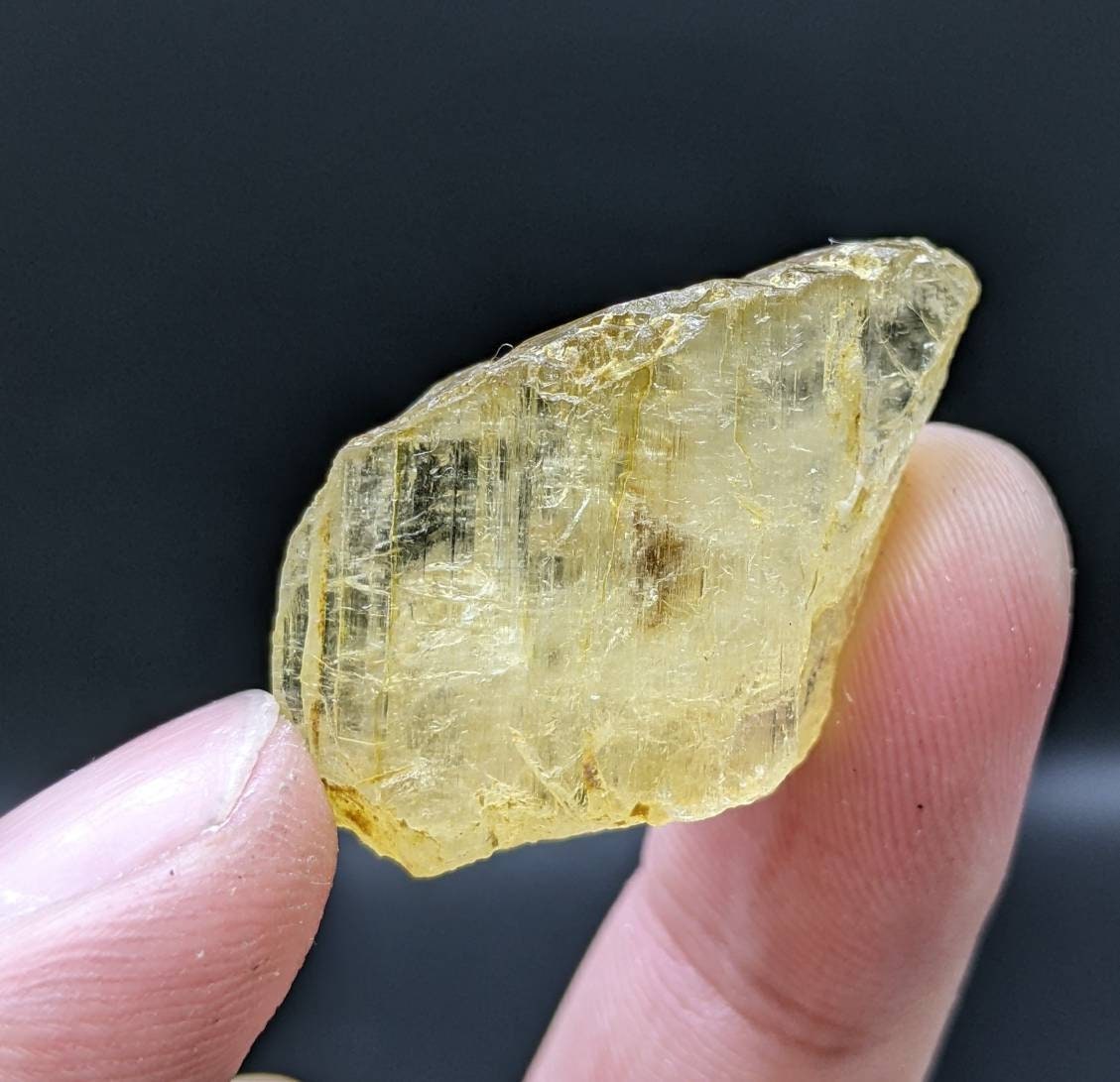 ARSAA GEMS AND MINERALSYellow Richterite var vanchite terminated crystal from Badakhshan Afghanistan, 12.1 grams - Premium  from ARSAA GEMS AND MINERALS - Just $35.00! Shop now at ARSAA GEMS AND MINERALS