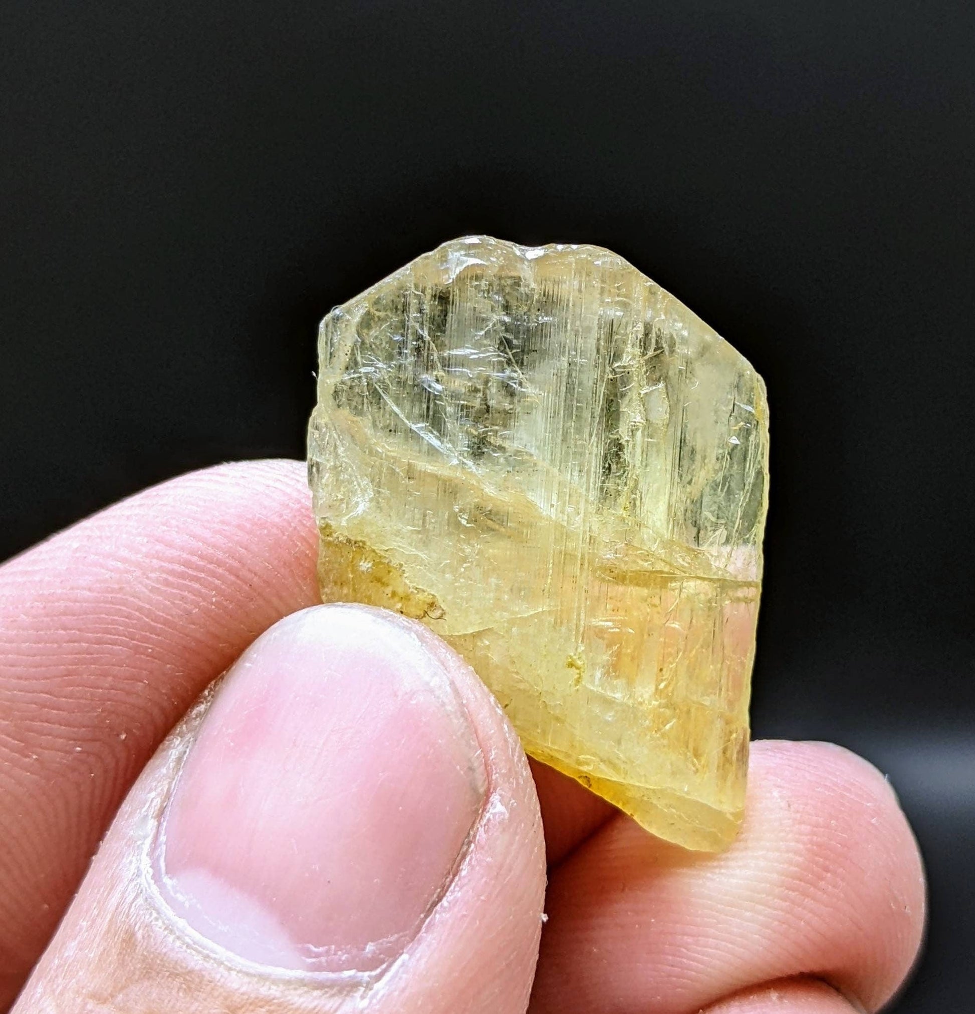 ARSAA GEMS AND MINERALSYellow Richterite var vanchite terminated crystal from Badakhshan Afghanistan, 5.8 grams - Premium  from ARSAA GEMS AND MINERALS - Just $30.00! Shop now at ARSAA GEMS AND MINERALS