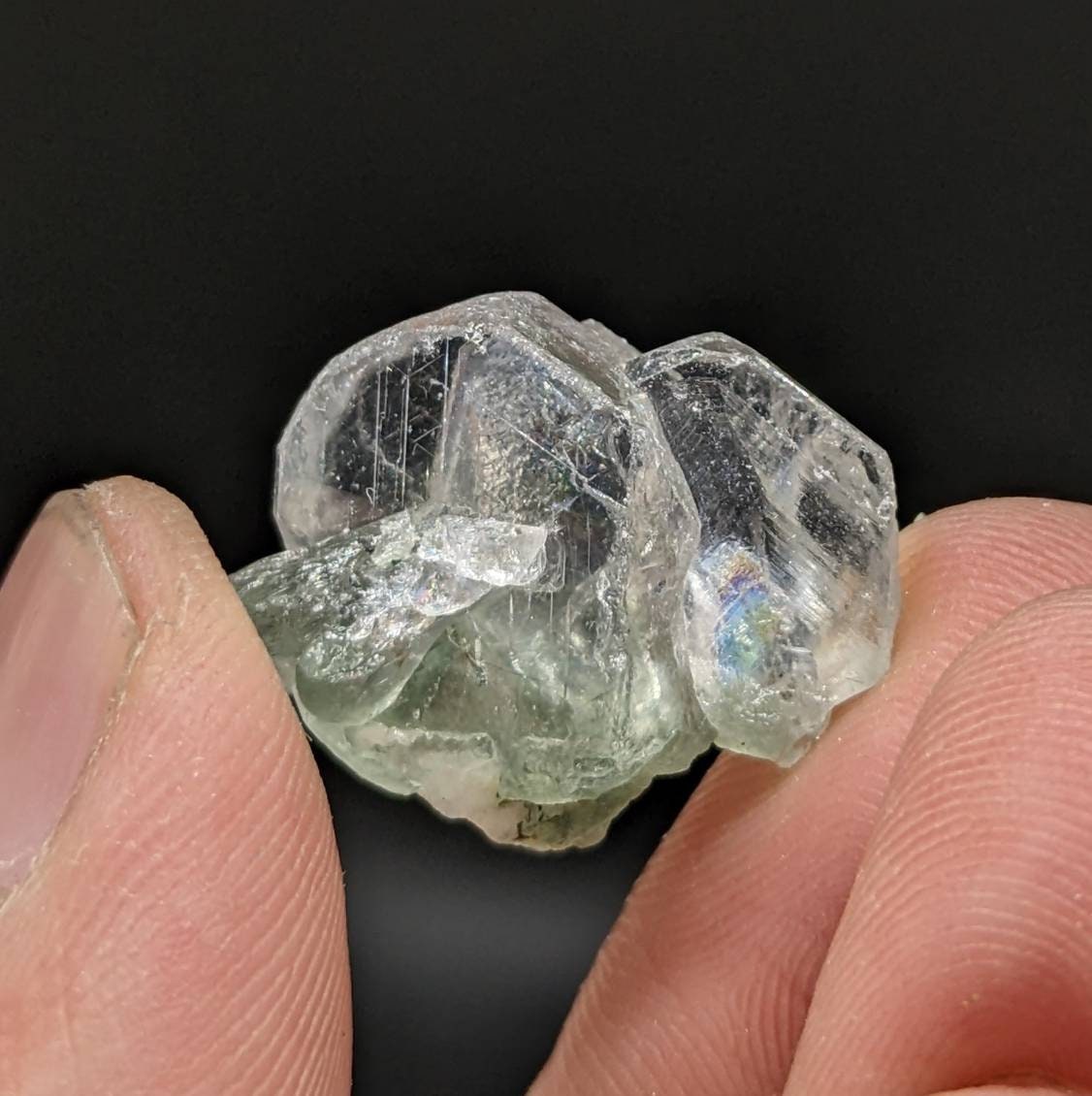 ARSAA GEMS AND MINERALSLight purple apatite twin crystal with green basolite inclusion from KP Pakistan, 6 gram - Premium  from ARSAA GEMS AND MINERALS - Just $25.00! Shop now at ARSAA GEMS AND MINERALS