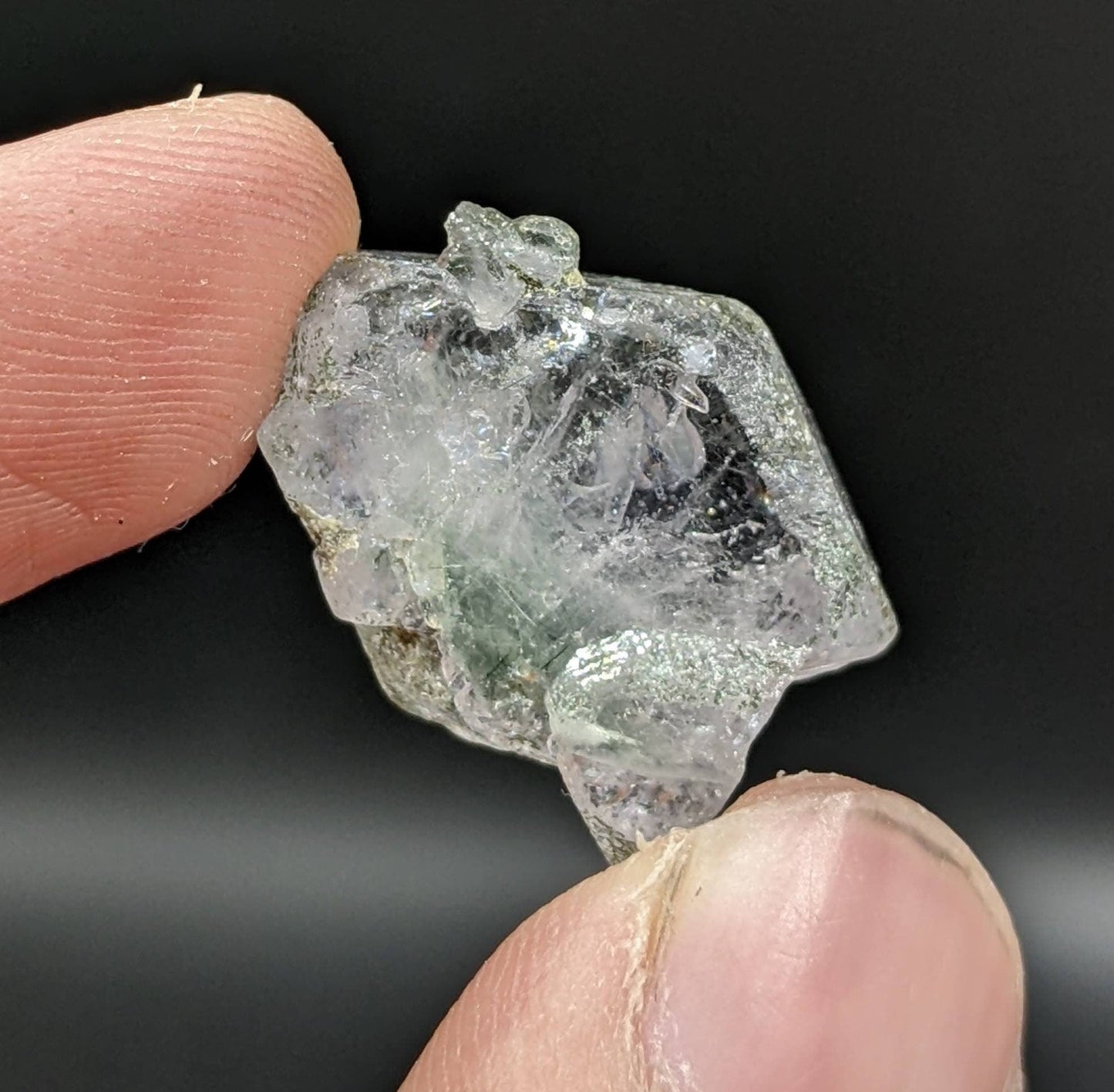 ARSAA GEMS AND MINERALSLight purple apatite single crystal with green basolite inclusion from KP Pakistan, 5.2 gram - Premium  from ARSAA GEMS AND MINERALS - Just $25.00! Shop now at ARSAA GEMS AND MINERALS