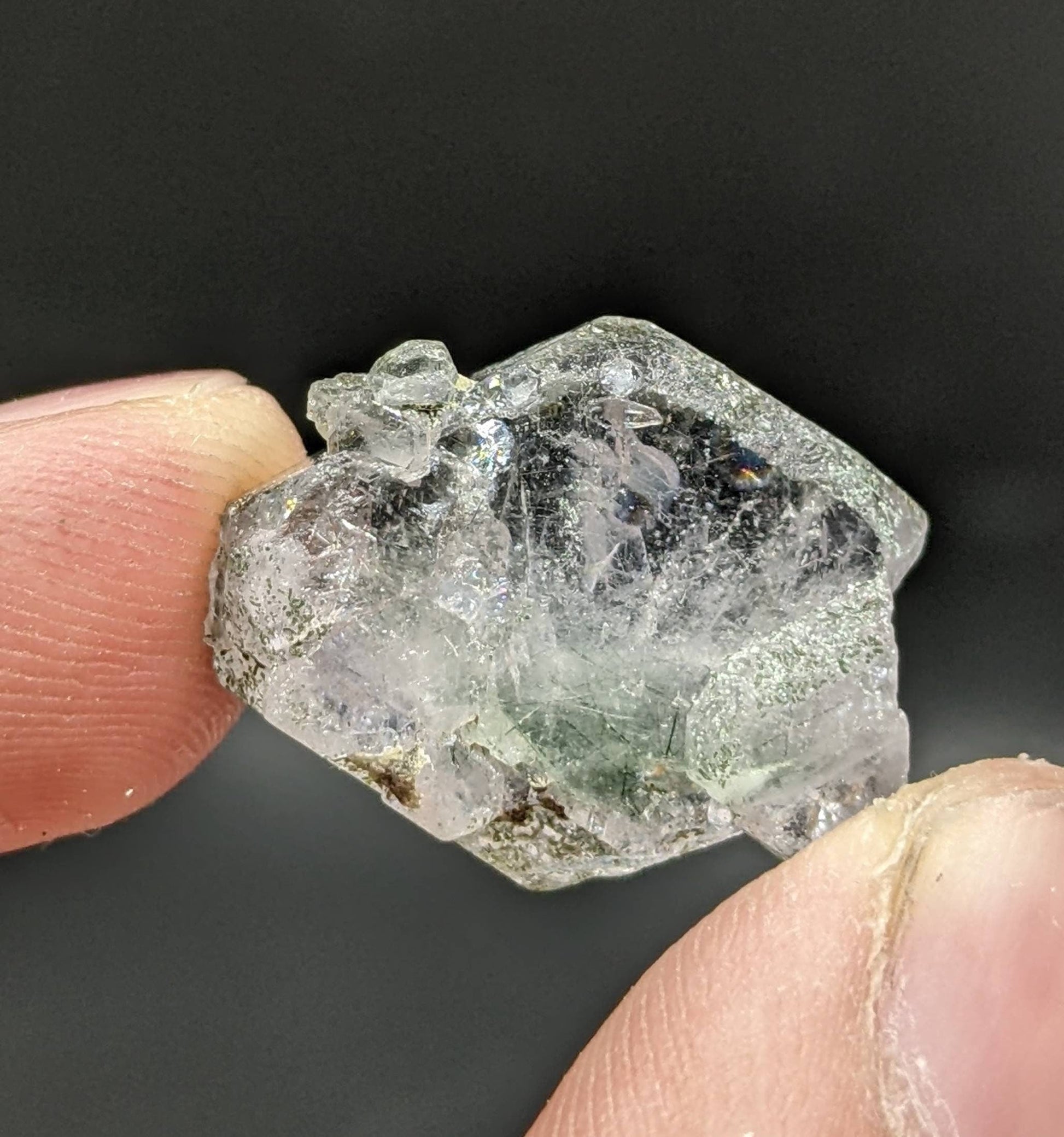 ARSAA GEMS AND MINERALSLight purple apatite single crystal with green basolite inclusion from KP Pakistan, 5.2 gram - Premium  from ARSAA GEMS AND MINERALS - Just $25.00! Shop now at ARSAA GEMS AND MINERALS