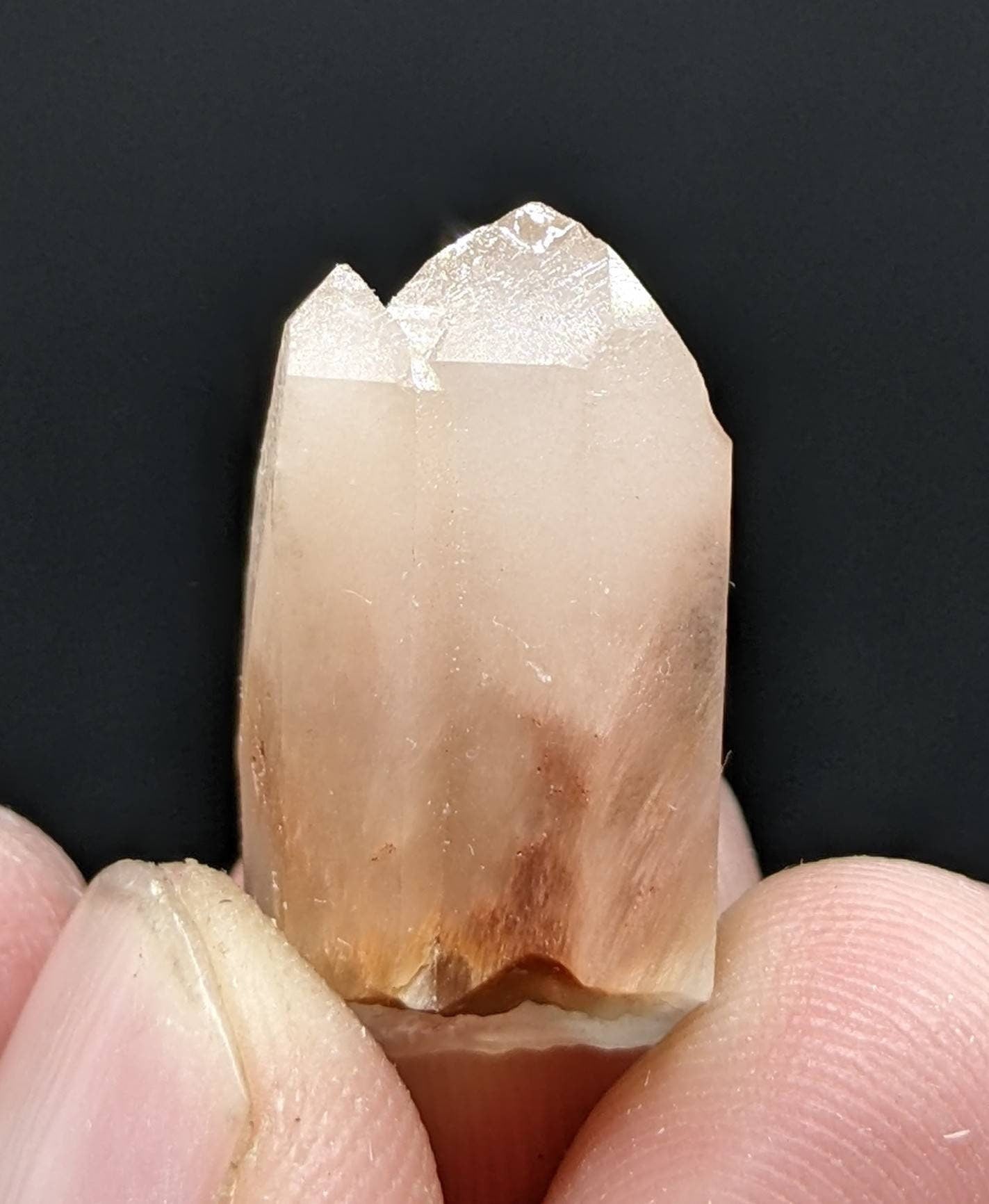 ARSAA GEMS AND MINERALSBicolor small thumbnail size natural amphibole quartz crystal from Baluchistan Pakistan, 4.9 grams - Premium  from ARSAA GEMS AND MINERALS - Just $15.00! Shop now at ARSAA GEMS AND MINERALS