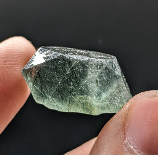 ARSAA GEMS AND MINERALSGreen Apatite with basolite inclusion transparent  crystal from Mohmand Agency KPK Pakistan, weight 6.3 grams - Premium  from ARSAA GEMS AND MINERALS - Just $20.00! Shop now at ARSAA GEMS AND MINERALS
