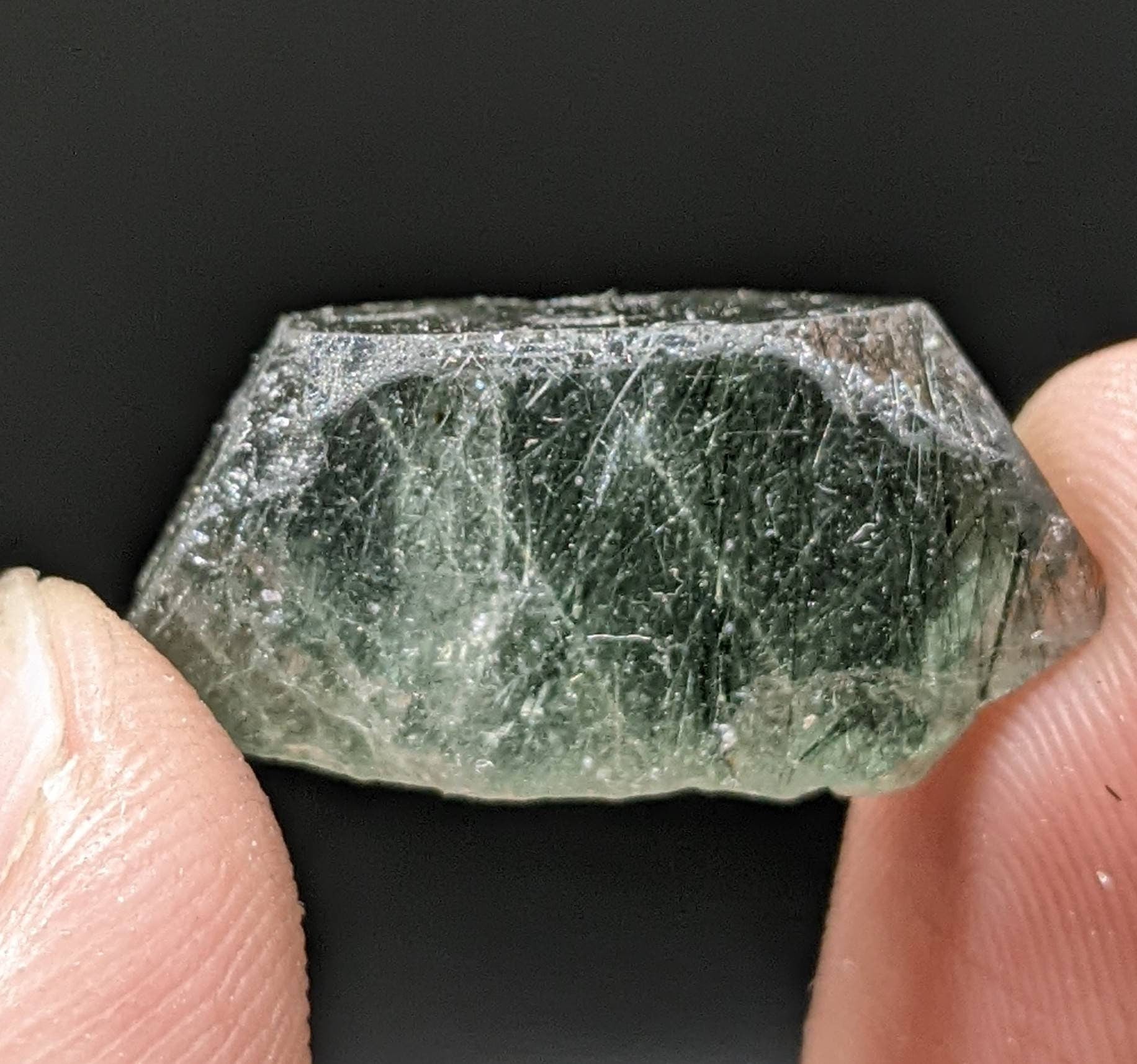 ARSAA GEMS AND MINERALSGreen Apatite with basolite inclusion transparent  crystal from Mohmand Agency KPK Pakistan, weight 6.3 grams - Premium  from ARSAA GEMS AND MINERALS - Just $20.00! Shop now at ARSAA GEMS AND MINERALS