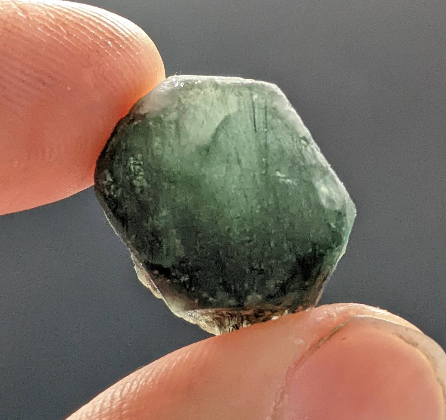 ARSAA GEMS AND MINERALSGreen Apatite with basolite inclusion transparent  crystal from Mohmand Agency KPK Pakistan, weight 6.4 grams - Premium  from ARSAA GEMS AND MINERALS - Just $20.00! Shop now at ARSAA GEMS AND MINERALS