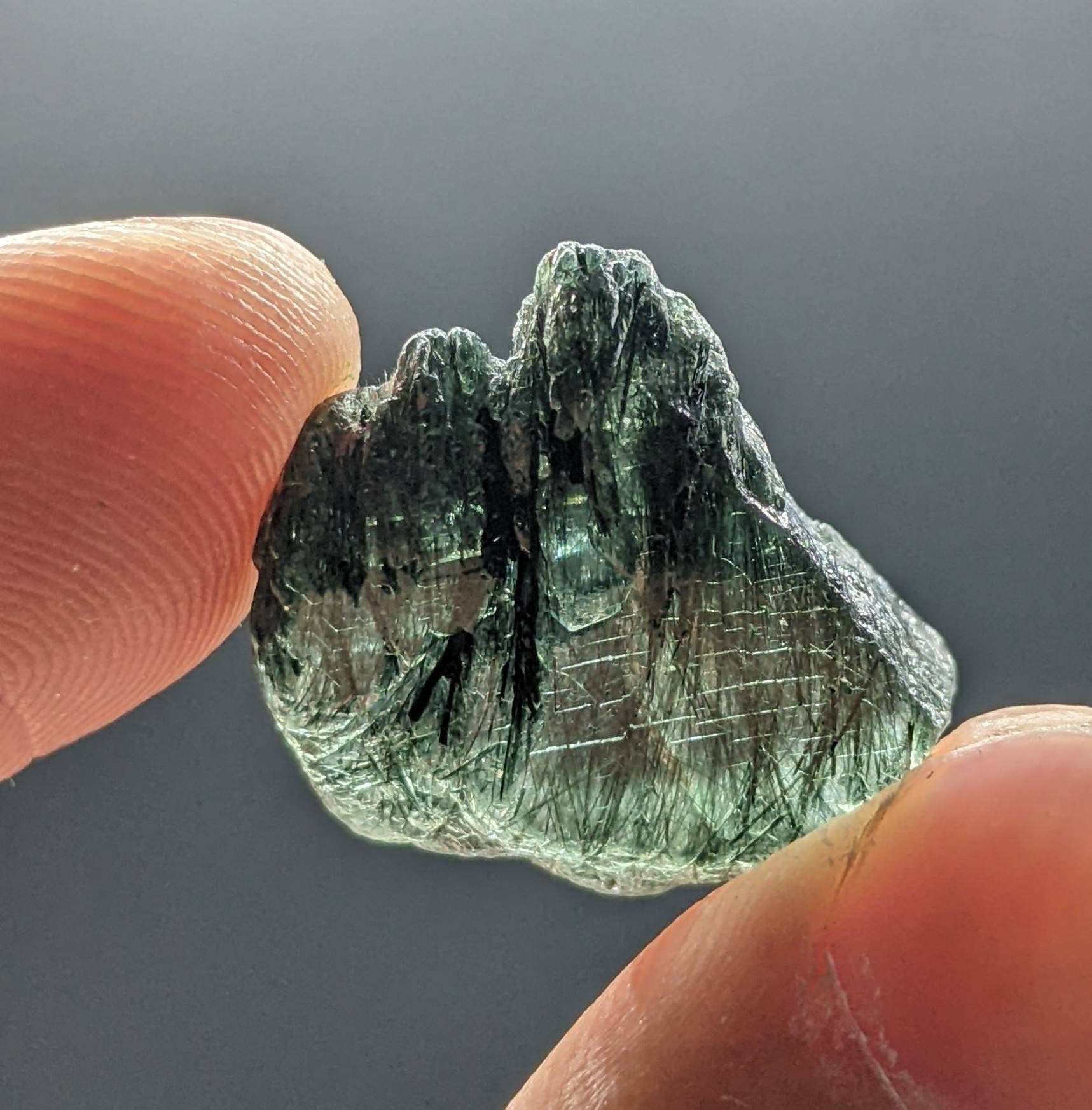 ARSAA GEMS AND MINERALSCalcite cluster with green basolite inclusion from KP Pakistan, 4.2 gram - Premium  from ARSAA GEMS AND MINERALS - Just $20.00! Shop now at ARSAA GEMS AND MINERALS