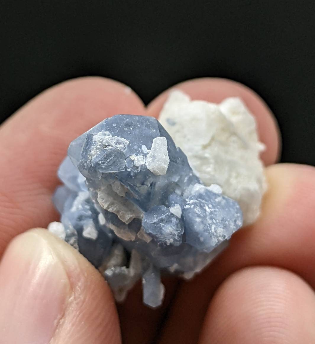 ARSAA GEMS AND MINERALSNatural rare indicolite blue quartz crystal with calcite from Afghanistan, 7.9 grams - Premium  from ARSAA GEMS AND MINERALS - Just $40.00! Shop now at ARSAA GEMS AND MINERALS