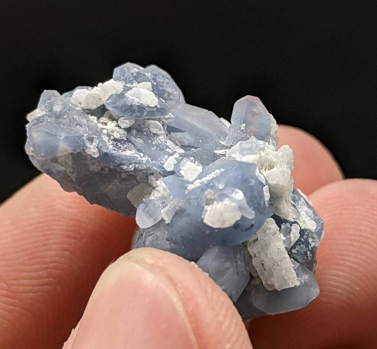 ARSAA GEMS AND MINERALSNatural rare indicolite blue quartz crystal with calcite from Afghanistan, 7.9 grams - Premium  from ARSAA GEMS AND MINERALS - Just $40.00! Shop now at ARSAA GEMS AND MINERALS