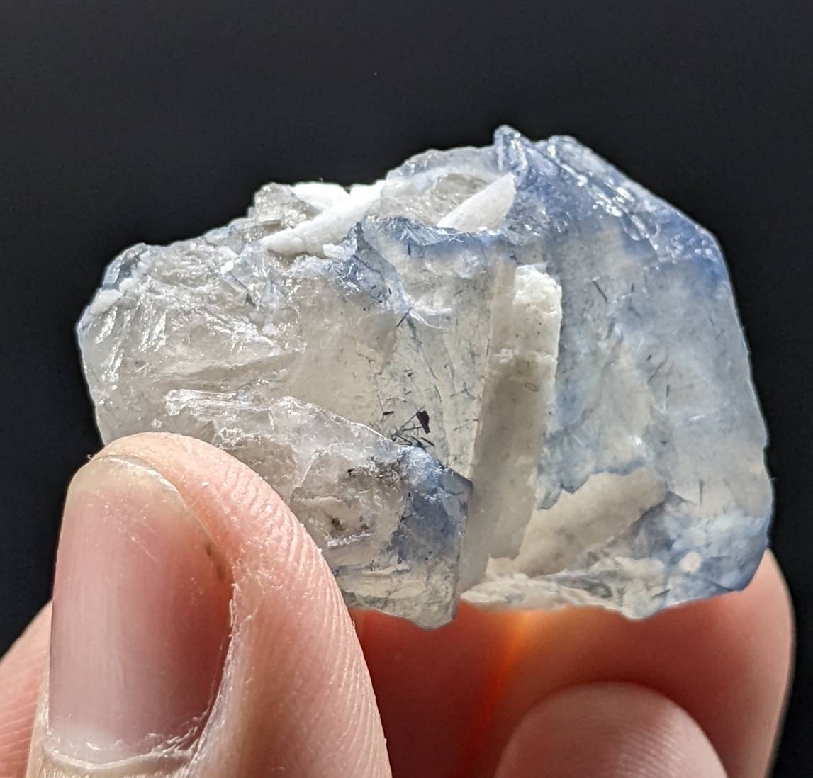 ARSAA GEMS AND MINERALSNatural rare indicolite blue quartz crystal with black tourmaline inclusion from Afghanistan, 16.1 grams - Premium  from ARSAA GEMS AND MINERALS - Just $35.00! Shop now at ARSAA GEMS AND MINERALS