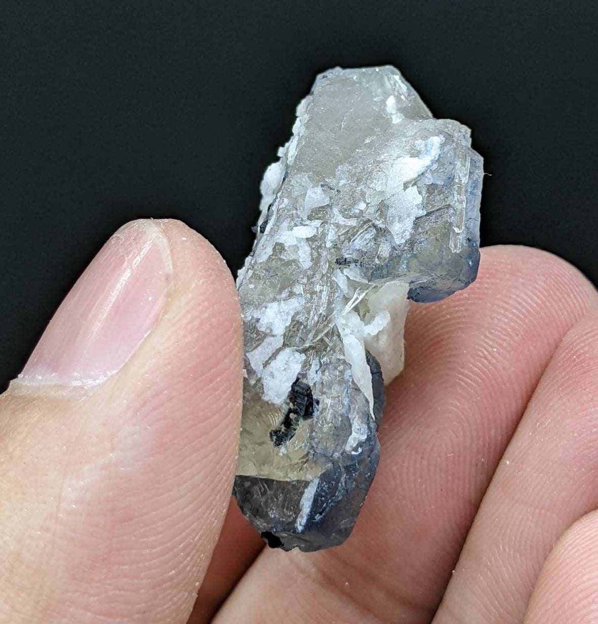 ARSAA GEMS AND MINERALSNatural rare indicolite blue quartz crystal with black tourmaline inclusion from Afghanistan, 16.1 grams - Premium  from ARSAA GEMS AND MINERALS - Just $35.00! Shop now at ARSAA GEMS AND MINERALS