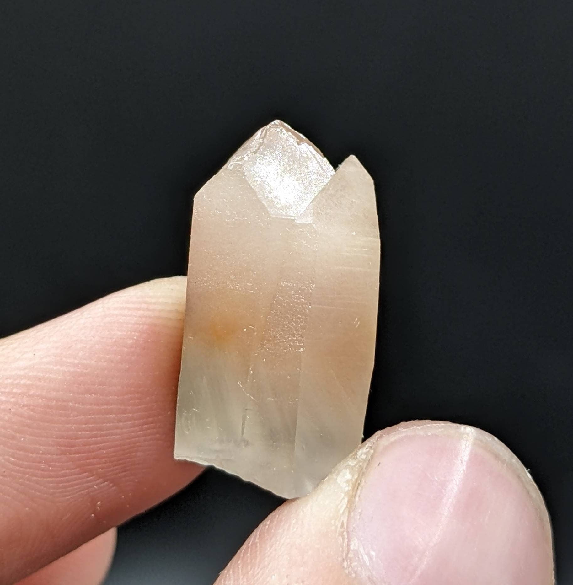 ARSAA GEMS AND MINERALSBicolor small thumbnail size natural amphibole quartz crystal from Baluchistan Pakistan, 4.9 grams - Premium  from ARSAA GEMS AND MINERALS - Just $15.00! Shop now at ARSAA GEMS AND MINERALS