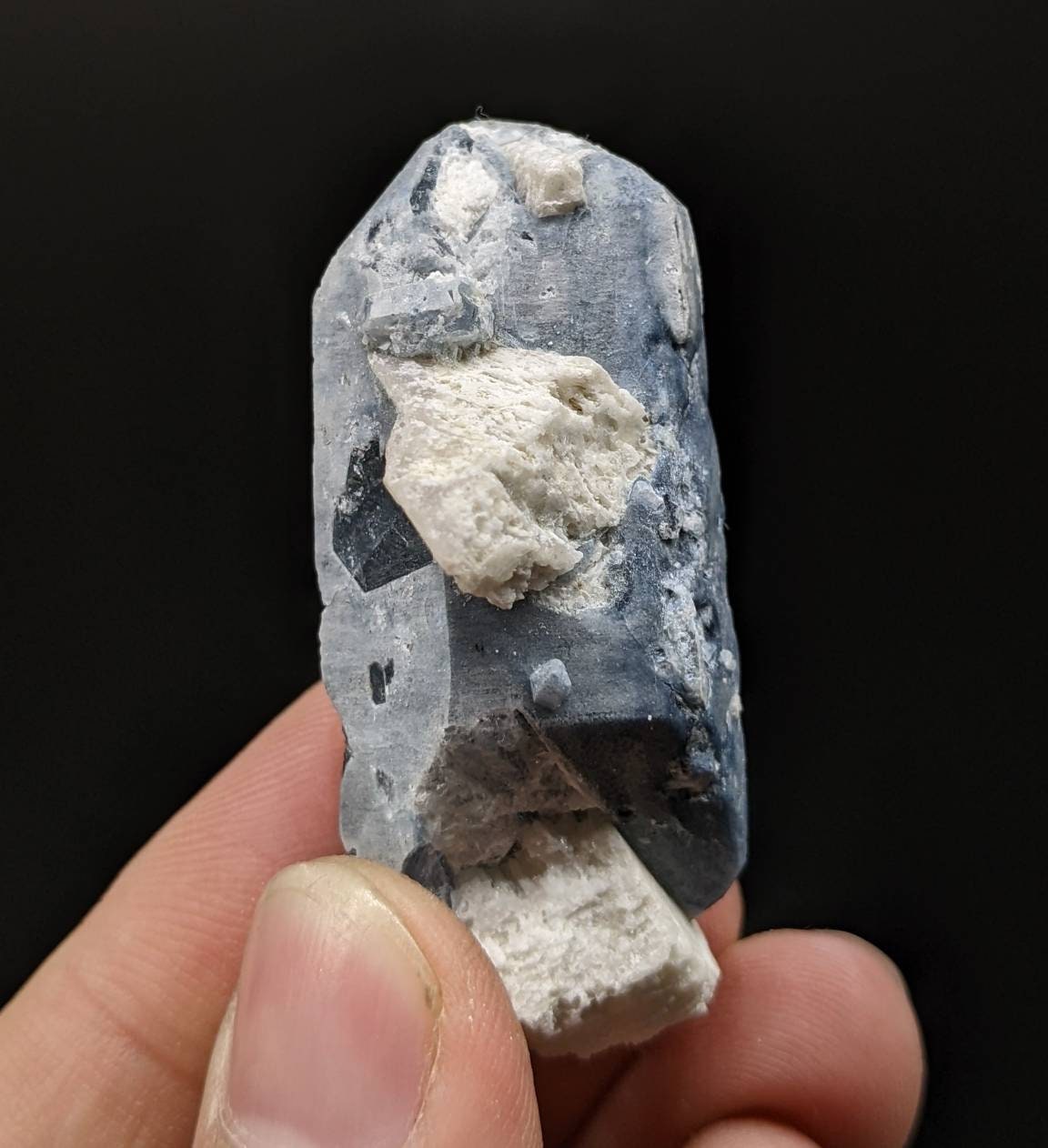 ARSAA GEMS AND MINERALSNatural rare indicolite blue quartz crystal with albite on matrix from Afghanistan, 26.6 grams - Premium  from ARSAA GEMS AND MINERALS - Just $45.00! Shop now at ARSAA GEMS AND MINERALS