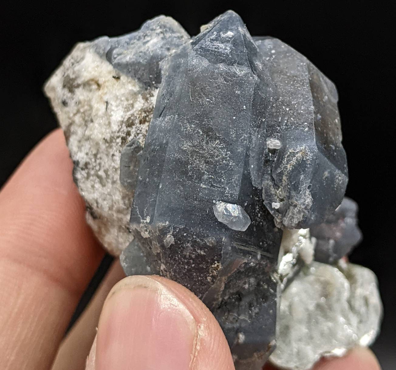 ARSAA GEMS AND MINERALSRare blue indicolite quartz cluster with muscovite from Afghanistan, 74.8 grams - Premium  from ARSAA GEMS AND MINERALS - Just $80.00! Shop now at ARSAA GEMS AND MINERALS