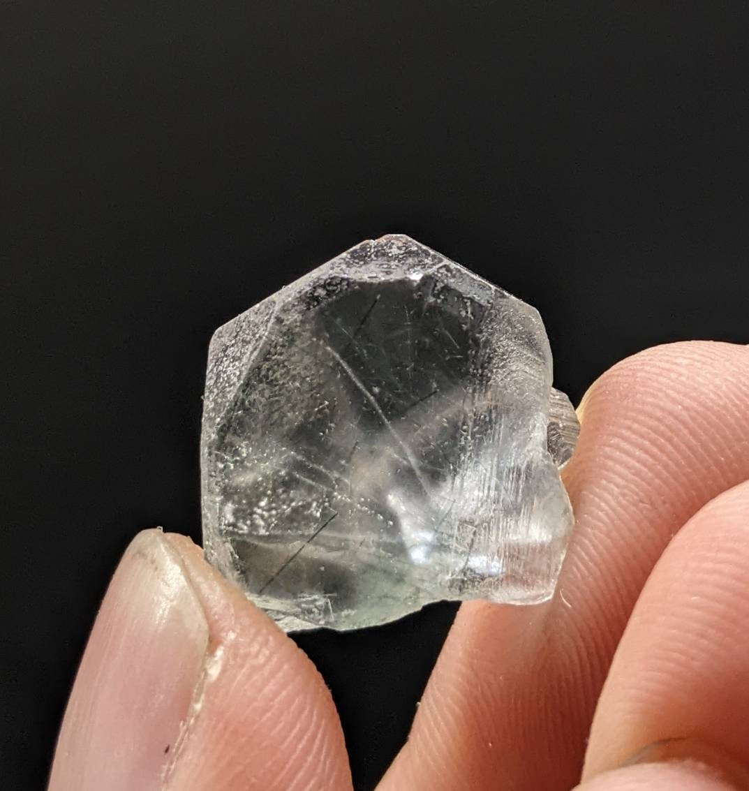 ARSAA GEMS AND MINERALSLight purple apatite single crystal with green basolite inclusion from KP Pakistan, 4 gram - Premium  from ARSAA GEMS AND MINERALS - Just $25.00! Shop now at ARSAA GEMS AND MINERALS