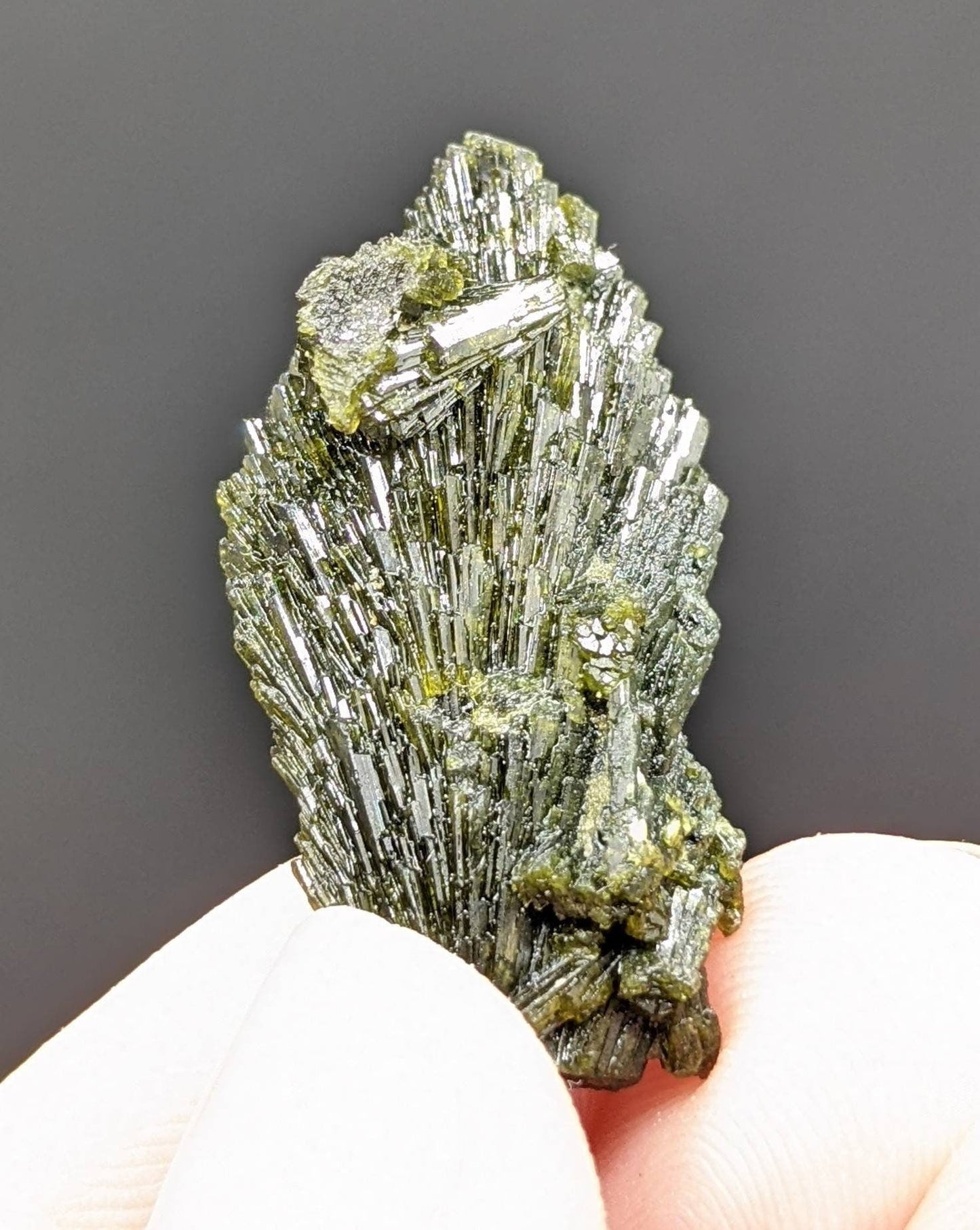 ARSAA GEMS AND MINERALSNatural green spray epidote crystal from Balochistan Pakistan, weight 7 grams - Premium  from ARSAA GEMS AND MINERALS - Just $20.00! Shop now at ARSAA GEMS AND MINERALS