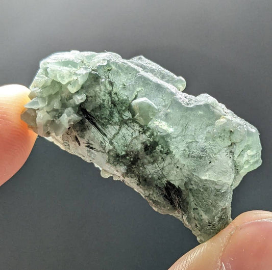 ARSAA GEMS AND MINERALSGreen Apatite with basolite inclusion transparent  crystal from Mohmand Agency KPK Pakistan, weight 22.9 grams - Premium  from ARSAA GEMS AND MINERALS - Just $40.00! Shop now at ARSAA GEMS AND MINERALS