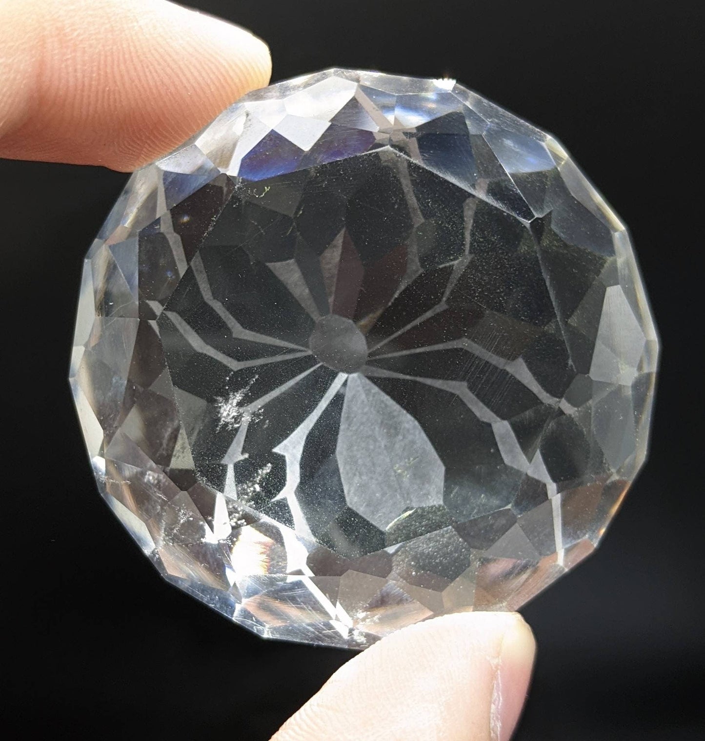 ARSAA GEMS AND MINERALSQuartz faceted gem, eye clean clarity and round cut shape with spider shape carved inside, 222 carats - Premium  from ARSAA GEMS AND MINERALS - Just $250.00! Shop now at ARSAA GEMS AND MINERALS
