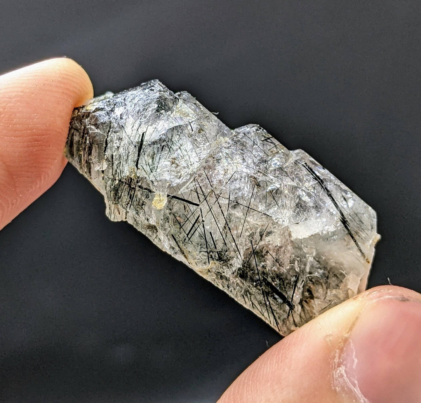 ARSAA GEMS AND MINERALSApatite with green basolite inclusion transparent  crystal from Mohmand Agency KPK Pakistan, weight 17.6 grams - Premium  from ARSAA GEMS AND MINERALS - Just $45.00! Shop now at ARSAA GEMS AND MINERALS