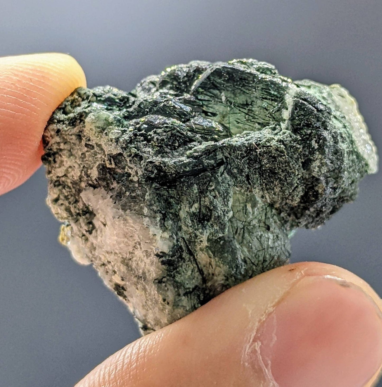ARSAA GEMS AND MINERALSApatite crystal with green basolite inclusion from KP Pakistan, 20 grams - Premium  from ARSAA GEMS AND MINERALS - Just $35.00! Shop now at ARSAA GEMS AND MINERALS