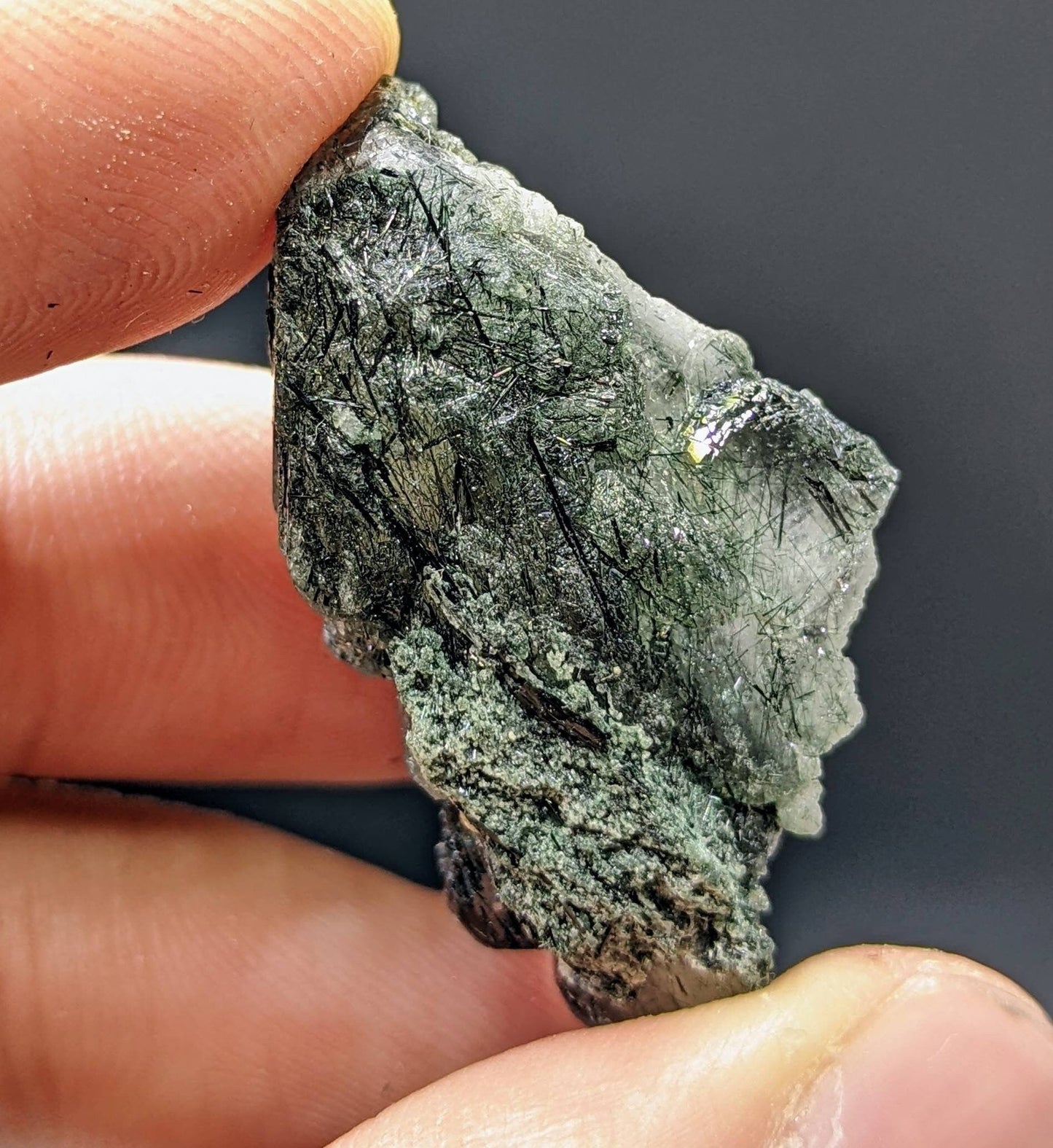 ARSAA GEMS AND MINERALSApatite crystal with green basolite inclusion from KP Pakistan, 11.5 grams - Premium  from ARSAA GEMS AND MINERALS - Just $30.00! Shop now at ARSAA GEMS AND MINERALS