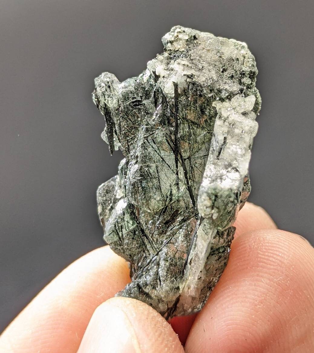 ARSAA GEMS AND MINERALSApatite crystal with green basolite inclusion from KP Pakistan, 11.5 grams - Premium  from ARSAA GEMS AND MINERALS - Just $30.00! Shop now at ARSAA GEMS AND MINERALS