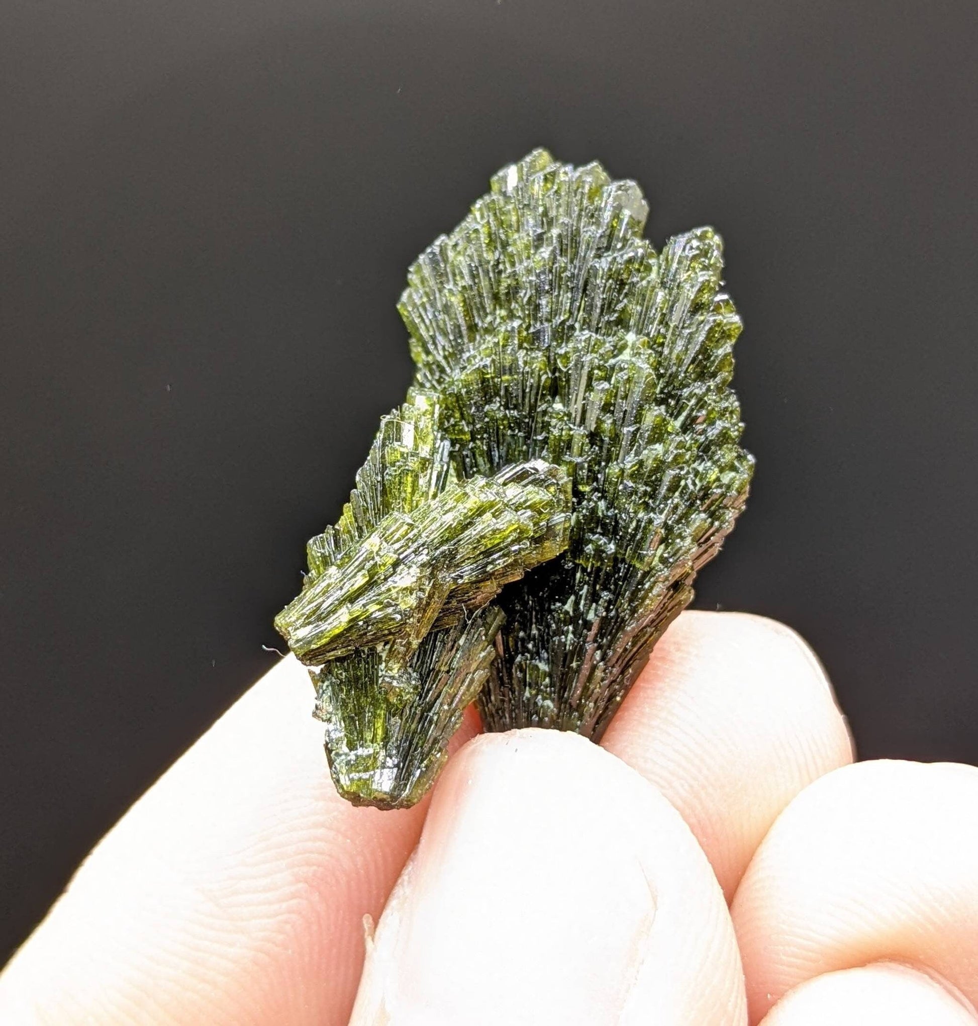 ARSAA GEMS AND MINERALSGrreen spray epidote crystal from Balochistan Pakistan, weight 7.3 grams - Premium  from ARSAA GEMS AND MINERALS - Just $25.00! Shop now at ARSAA GEMS AND MINERALS