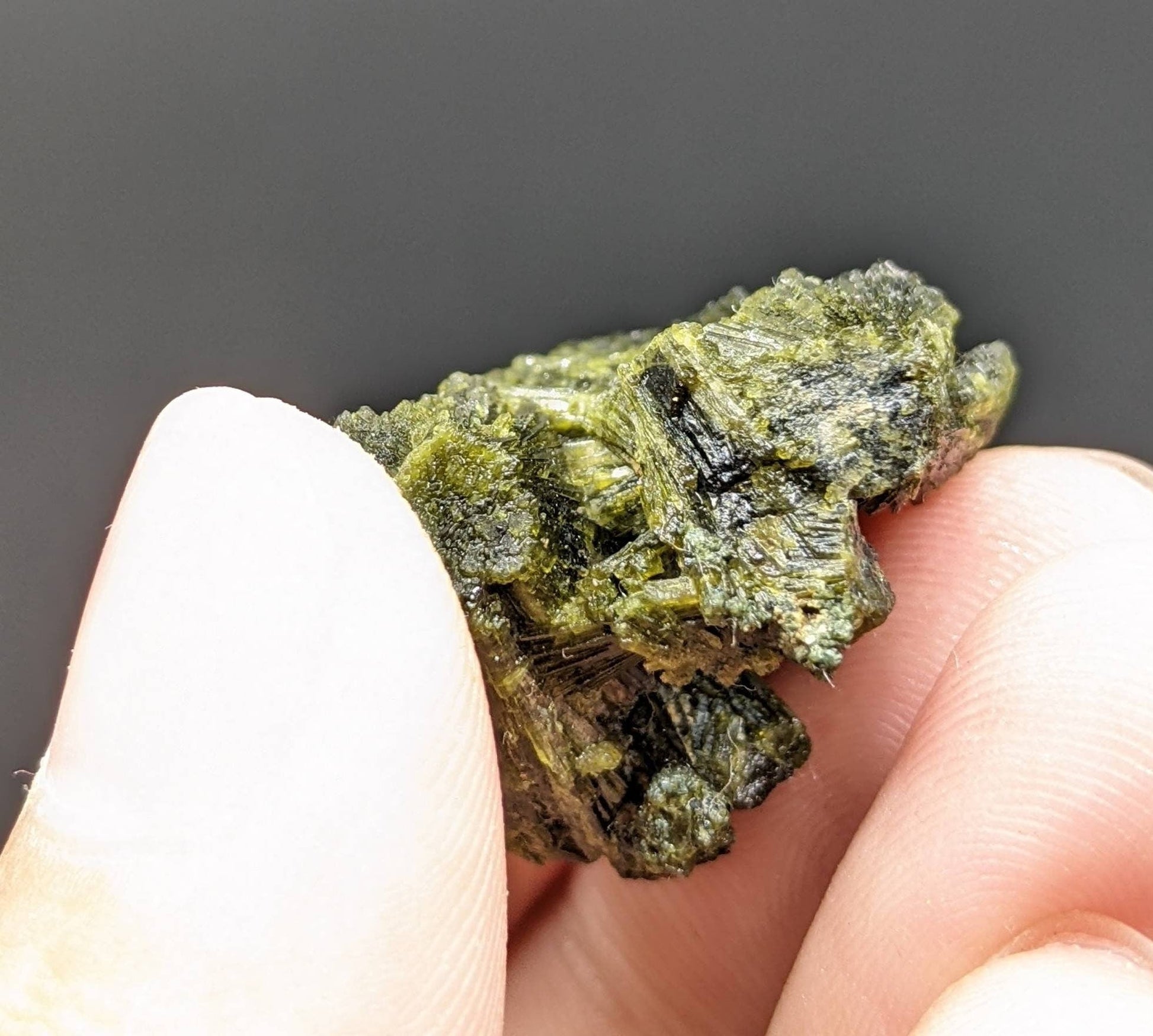 ARSAA GEMS AND MINERALSNatural green spray epidote crystal from Balochistan Pakistan, weight 13.8 grams - Premium  from ARSAA GEMS AND MINERALS - Just $25.00! Shop now at ARSAA GEMS AND MINERALS