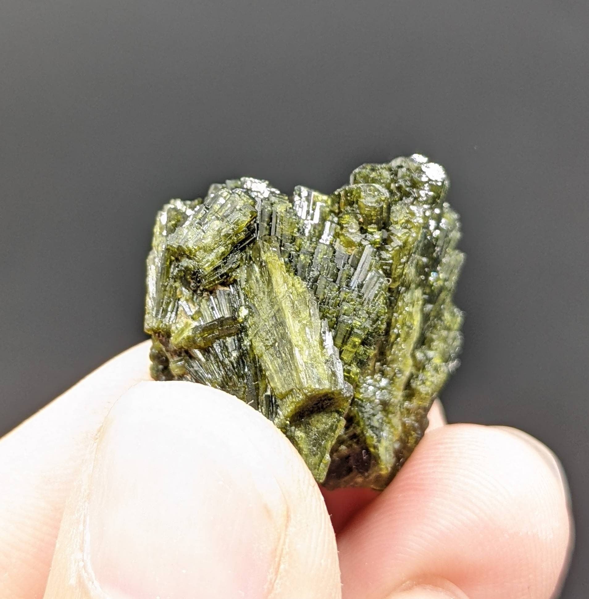 ARSAA GEMS AND MINERALSNatural green spray epidote crystal from Balochistan Pakistan, weight 13.8 grams - Premium  from ARSAA GEMS AND MINERALS - Just $25.00! Shop now at ARSAA GEMS AND MINERALS