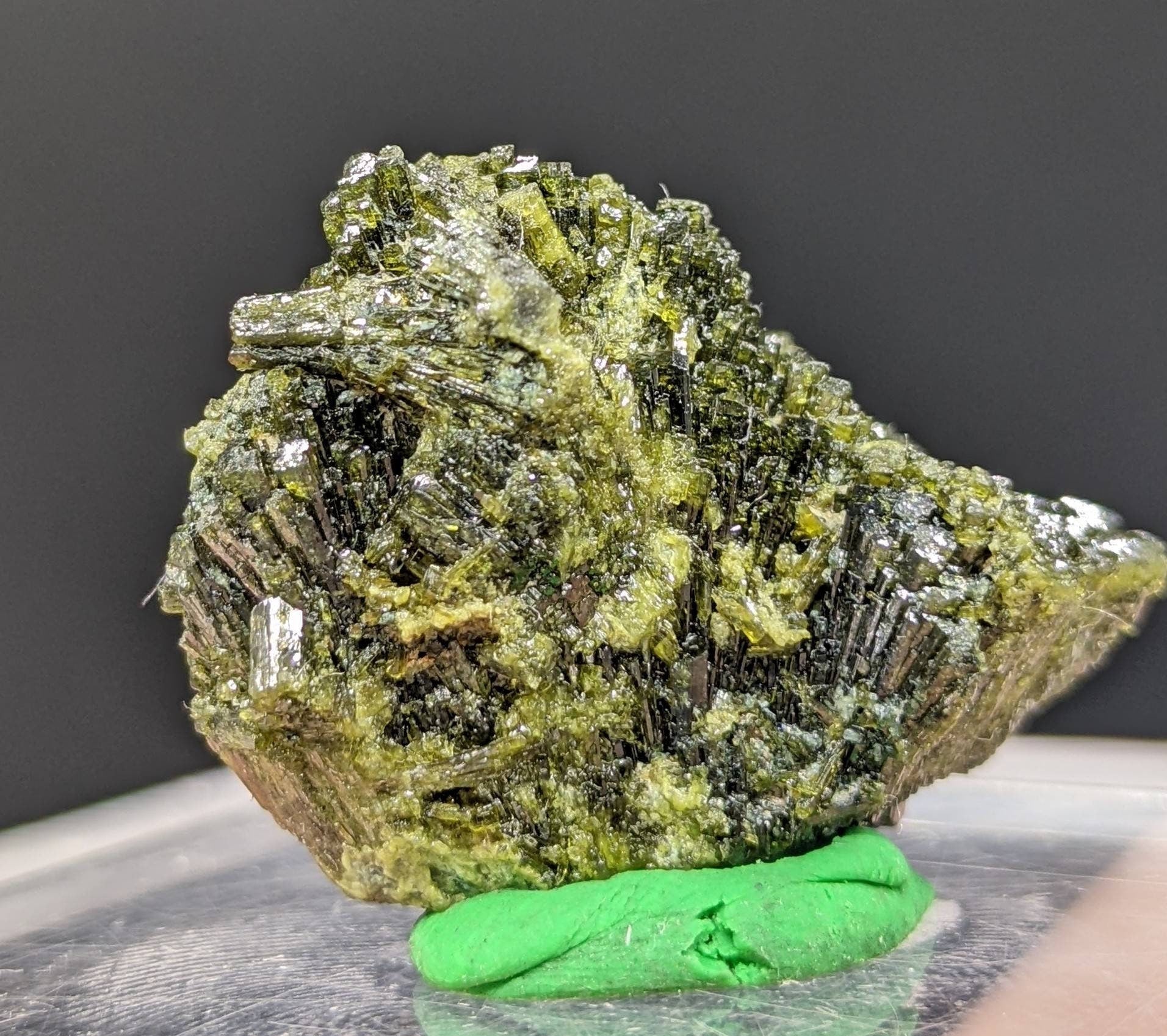 ARSAA GEMS AND MINERALSNatural green spray epidote crystal from Balochistan Pakistan, weight 18.3 grams - Premium  from ARSAA GEMS AND MINERALS - Just $20.00! Shop now at ARSAA GEMS AND MINERALS