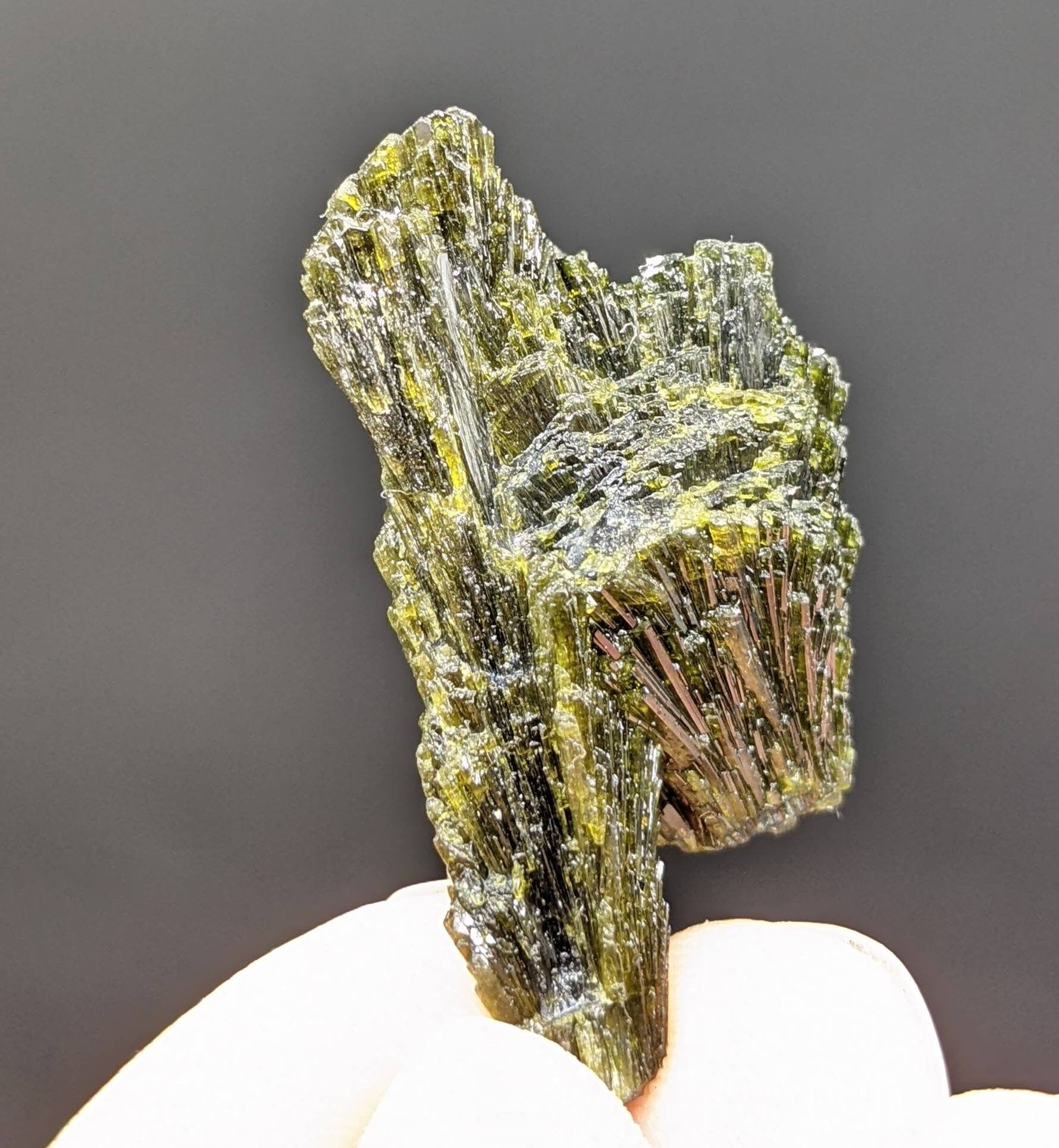 ARSAA GEMS AND MINERALSNatural green spray epidote crystal from Balochistan Pakistan, weight 9 grams - Premium  from ARSAA GEMS AND MINERALS - Just $20.00! Shop now at ARSAA GEMS AND MINERALS