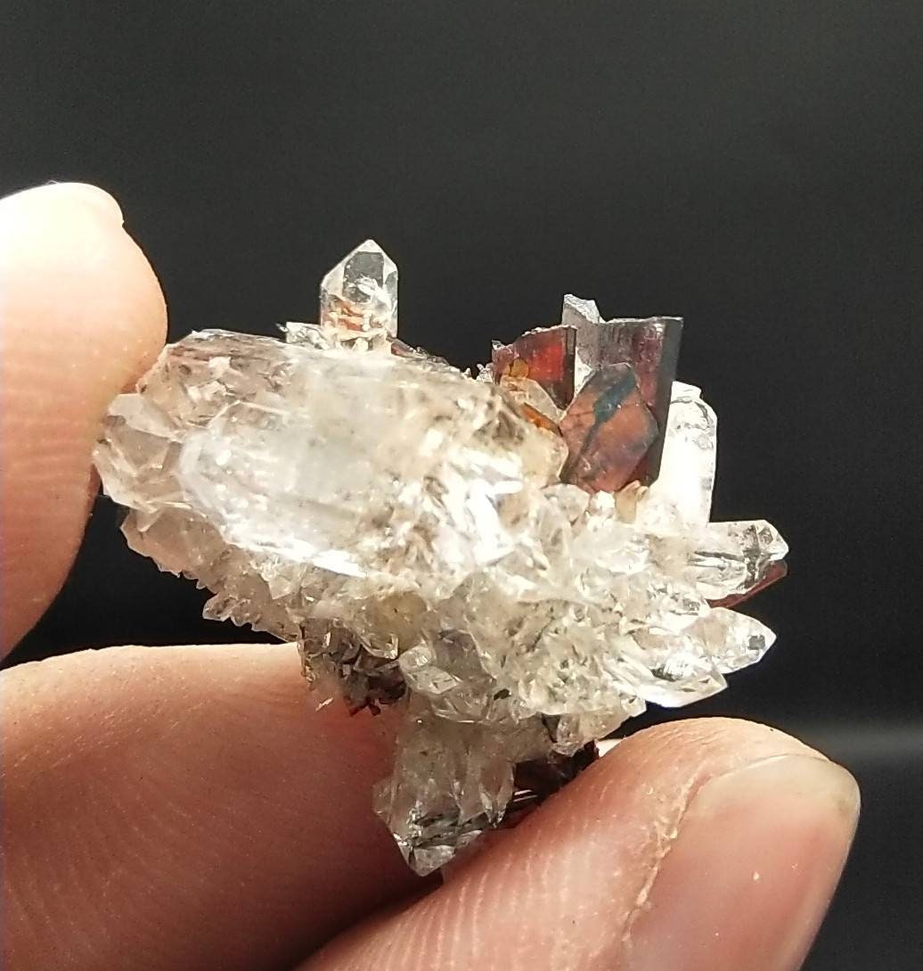 ARSAA GEMS AND MINERALSExtremely rare Red Brookite cluster on matrix on clear quartz cluster from Baluchistan Pakistan, 3.7 grams - Premium  from ARSAA GEMS AND MINERALS - Just $40.00! Shop now at ARSAA GEMS AND MINERALS