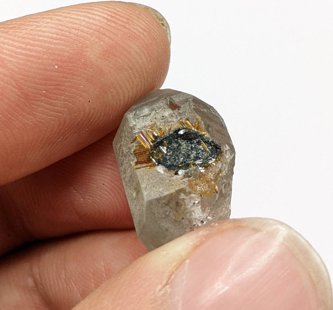 ARSAA GEMS AND MINERALSSagenite var Rutile included quartz crystal from KP Pakistan, 3 grams - Premium  from ARSAA GEMS AND MINERALS - Just $20.00! Shop now at ARSAA GEMS AND MINERALS