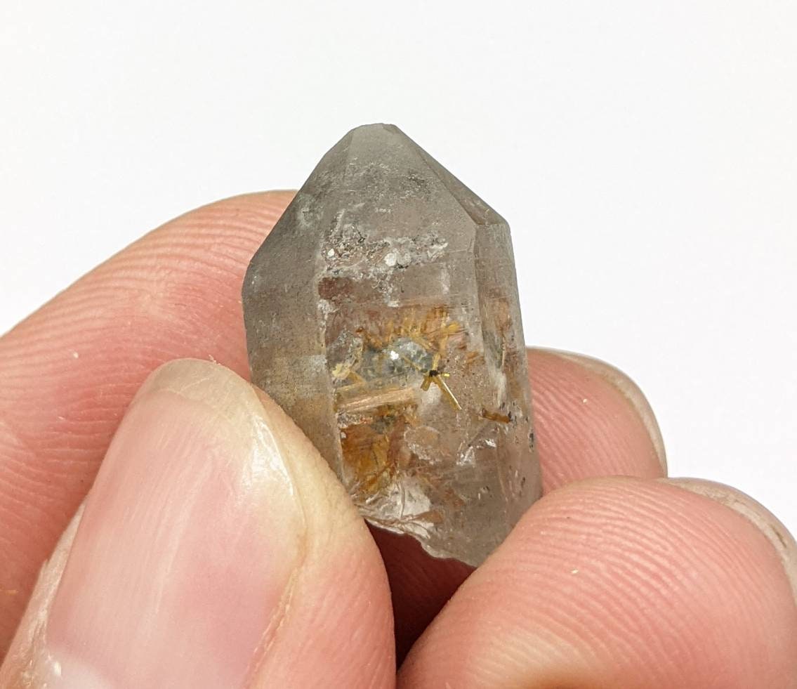 ARSAA GEMS AND MINERALSSagenite var Rutile included quartz crystal from KP Pakistan, 3 grams - Premium  from ARSAA GEMS AND MINERALS - Just $20.00! Shop now at ARSAA GEMS AND MINERALS