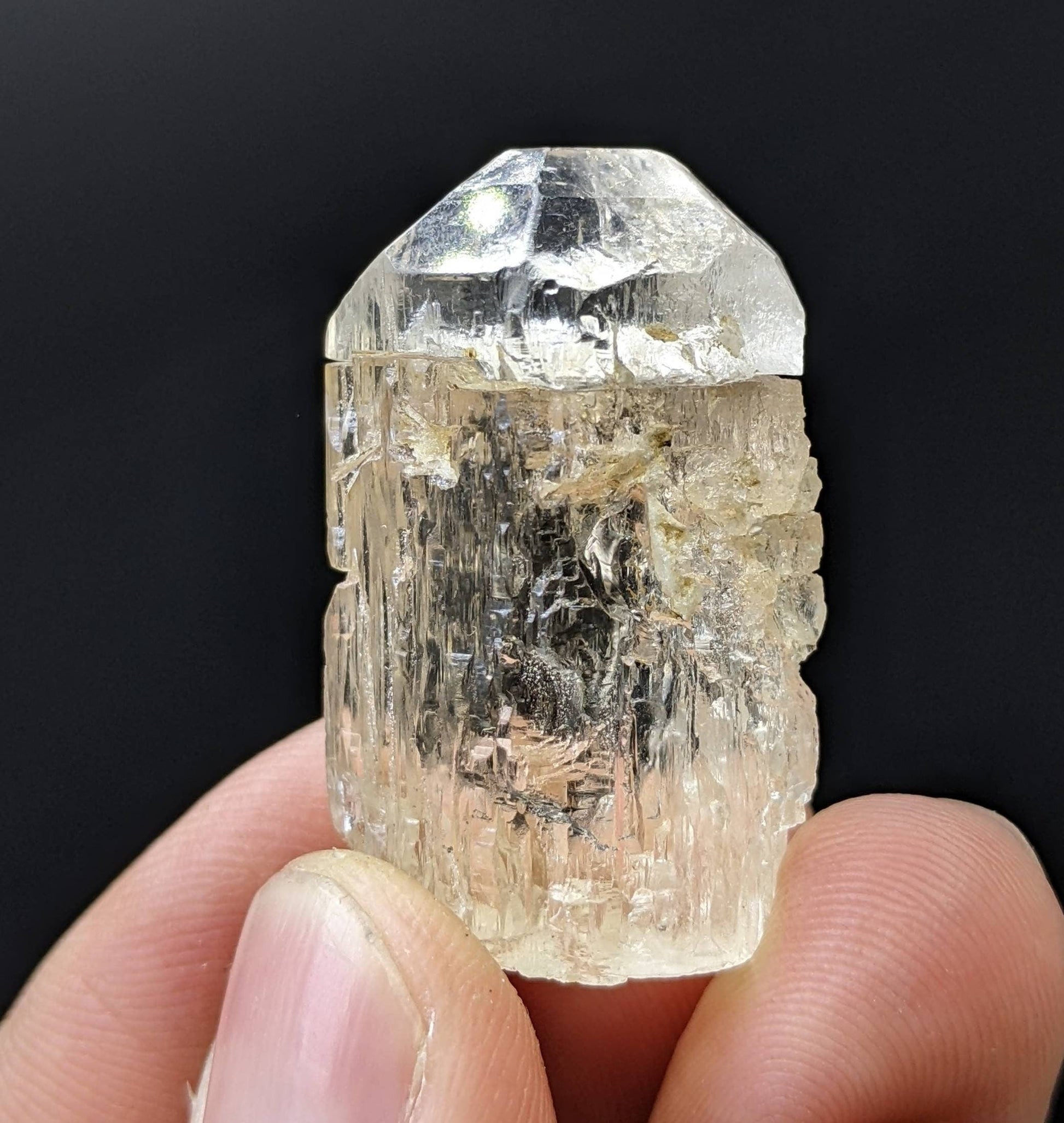ARSAA GEMS AND MINERALSNatural clear cutting grade 1x repaired topaz crystal from Skardu Gilgit Baltistan Pakistan, 19.5 grams - Premium  from ARSAA GEMS AND MINERALS - Just $25.00! Shop now at ARSAA GEMS AND MINERALS