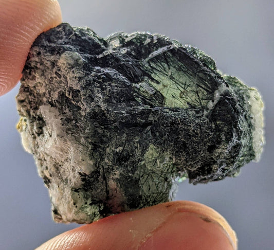 ARSAA GEMS AND MINERALSApatite crystal with green basolite inclusion from KP Pakistan, 20 grams - Premium  from ARSAA GEMS AND MINERALS - Just $35.00! Shop now at ARSAA GEMS AND MINERALS