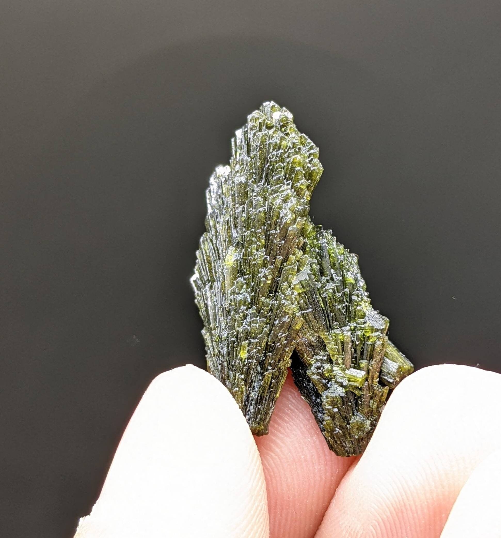 ARSAA GEMS AND MINERALSGrreen spray epidote crystal from Balochistan Pakistan, weight 7.3 grams - Premium  from ARSAA GEMS AND MINERALS - Just $25.00! Shop now at ARSAA GEMS AND MINERALS