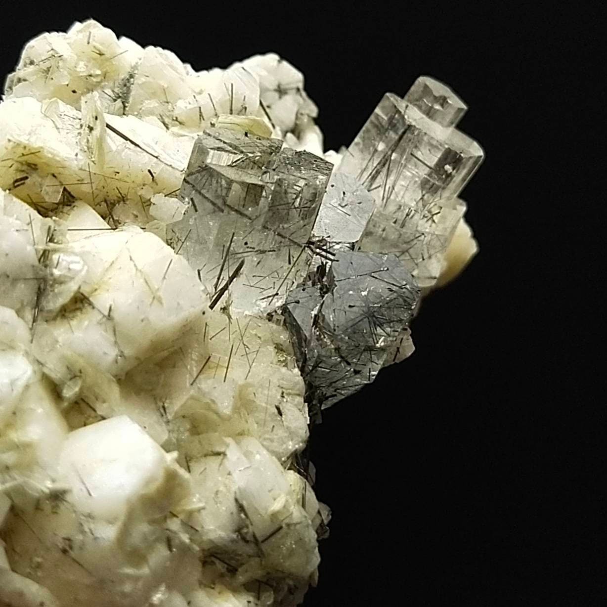 ARSAA GEMS AND MINERALSNatural albite cluster with aquamarine and black tourmaline crystals on matrix from Pakistan, 30 grams - Premium  from ARSAA GEMS AND MINERALS - Just $30.00! Shop now at ARSAA GEMS AND MINERALS