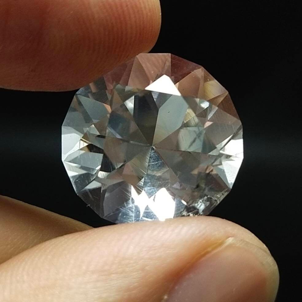 ARSAA GEMS AND MINERALSNatural fine quality beautiful 21 carats round cut shape good clarity Faceted Quartz gem - Premium  from ARSAA GEMS AND MINERALS - Just $21.00! Shop now at ARSAA GEMS AND MINERALS