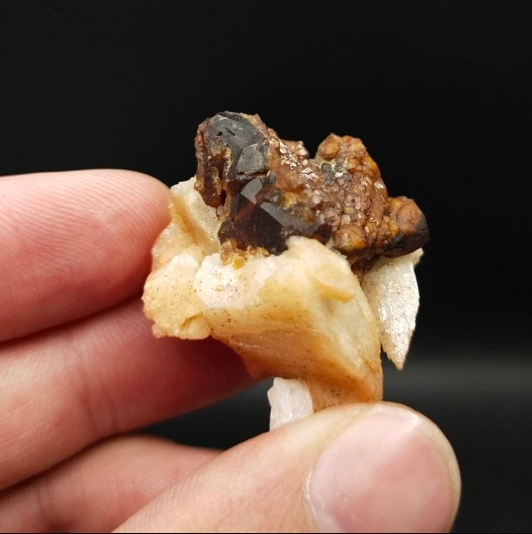 ARSAA GEMS AND MINERALSAndradite garnet crystal on matrix on flower of albite from Pakistan, 17.8 grams - Premium  from ARSAA GEMS AND MINERALS - Just $45.00! Shop now at ARSAA GEMS AND MINERALS