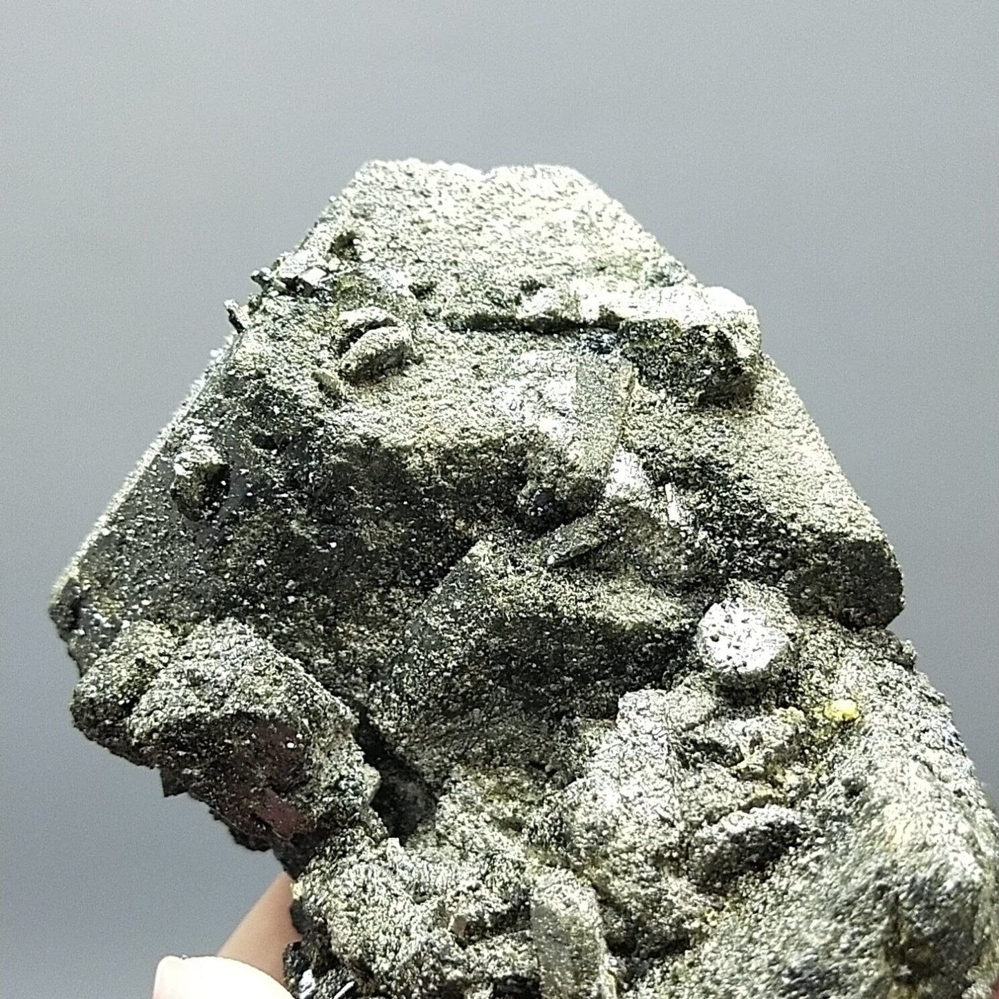 ARSAA GEMS AND MINERALSPseudooctahedral epidote cluster with magnetite and titanite spray on it from Kharan Baluchistan Pakistan, 477 grams - Premium  from ARSAA GEMS AND MINERALS - Just $150.00! Shop now at ARSAA GEMS AND MINERALS