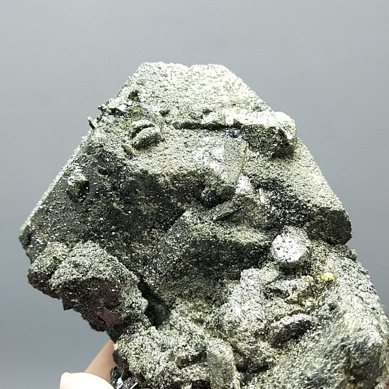 ARSAA GEMS AND MINERALSPseudooctahedral epidote cluster with magnetite and titanite spray on it from Kharan Baluchistan Pakistan, 477 grams - Premium  from ARSAA GEMS AND MINERALS - Just $150.00! Shop now at ARSAA GEMS AND MINERALS