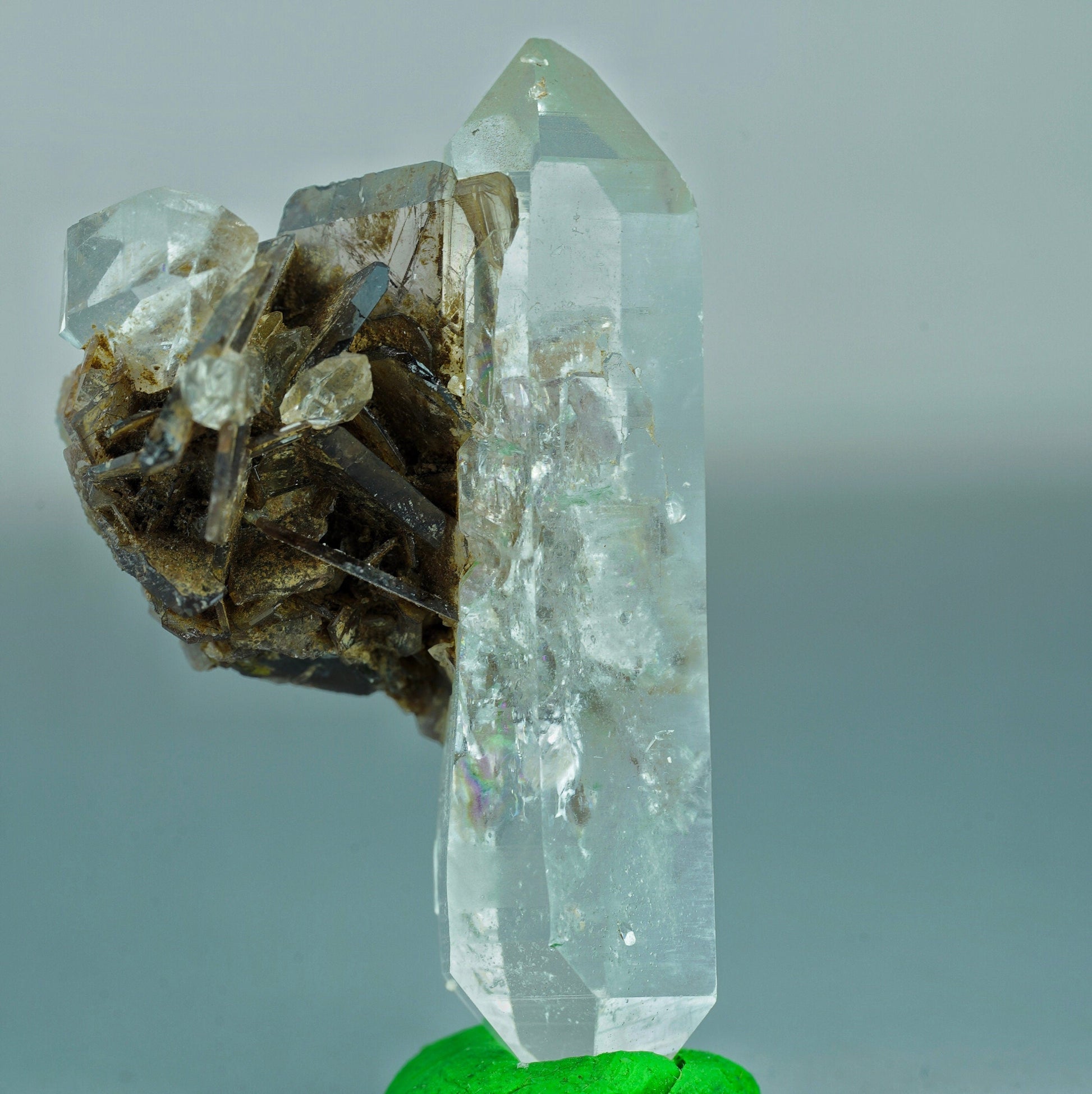 ARSAA GEMS AND MINERALSRare Quartz double terminated with on matrix clear axinite cluster from Mohmand Agency KPK Pakistan, weight 19.3 grams - Premium  from ARSAA GEMS AND MINERALS - Just $60.00! Shop now at ARSAA GEMS AND MINERALS