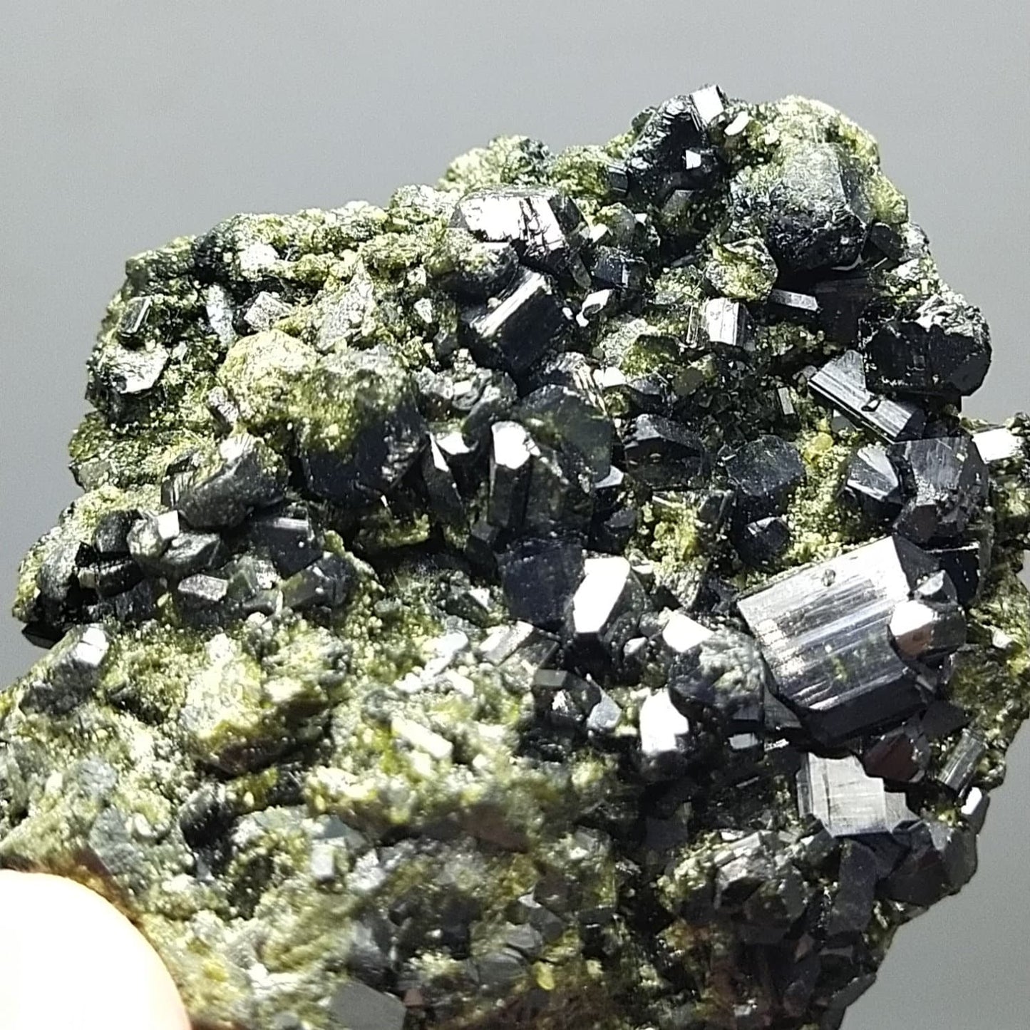 ARSAA GEMS AND MINERALSPseudooctahedral epidote cluster with magnetite and titanite spray on it from Kharan Baluchistan Pakistan, 217 grams - Premium  from ARSAA GEMS AND MINERALS - Just $120.00! Shop now at ARSAA GEMS AND MINERALS