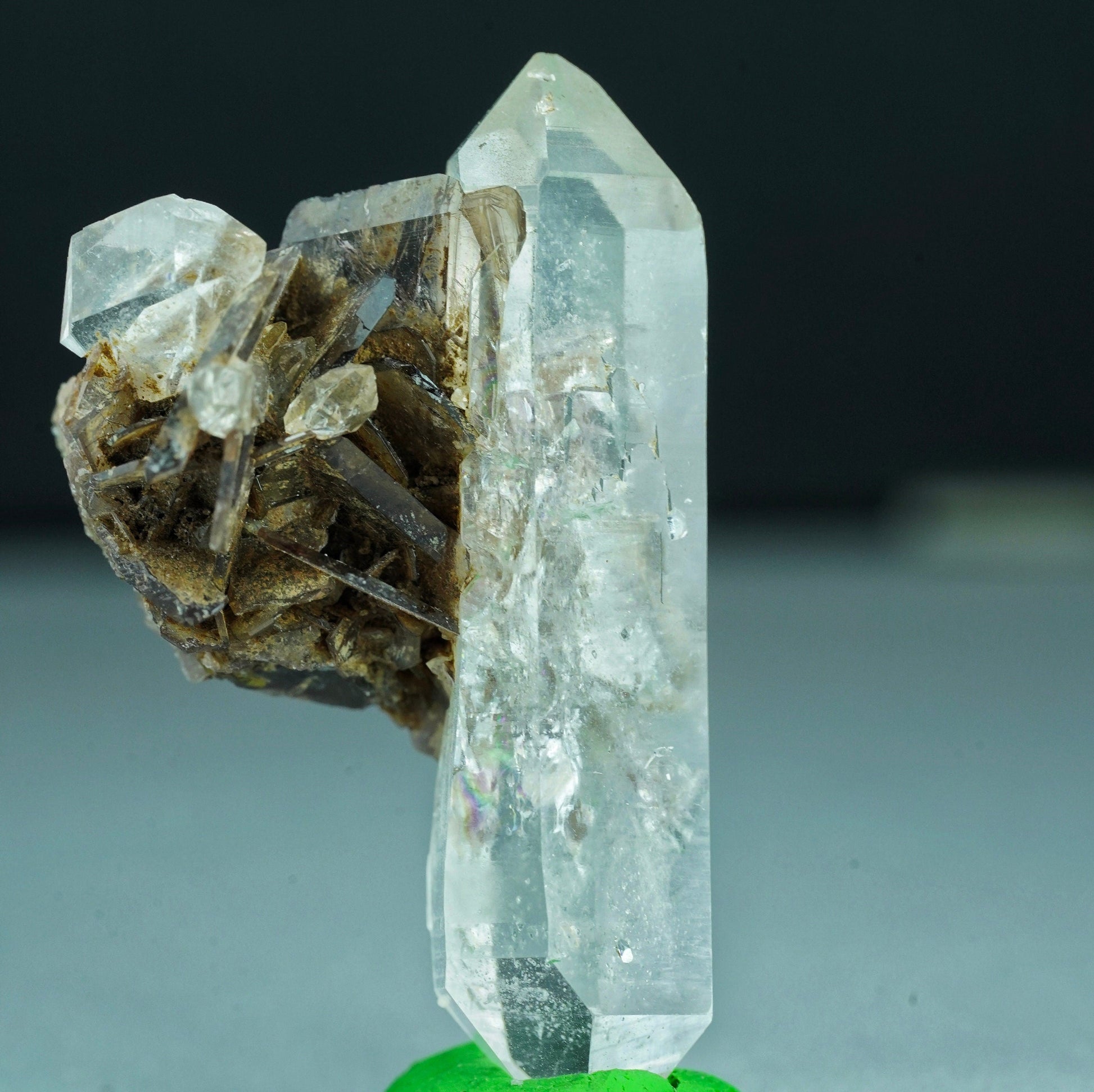 ARSAA GEMS AND MINERALSRare Quartz double terminated with on matrix clear axinite cluster from Mohmand Agency KPK Pakistan, weight 19.3 grams - Premium  from ARSAA GEMS AND MINERALS - Just $60.00! Shop now at ARSAA GEMS AND MINERALS