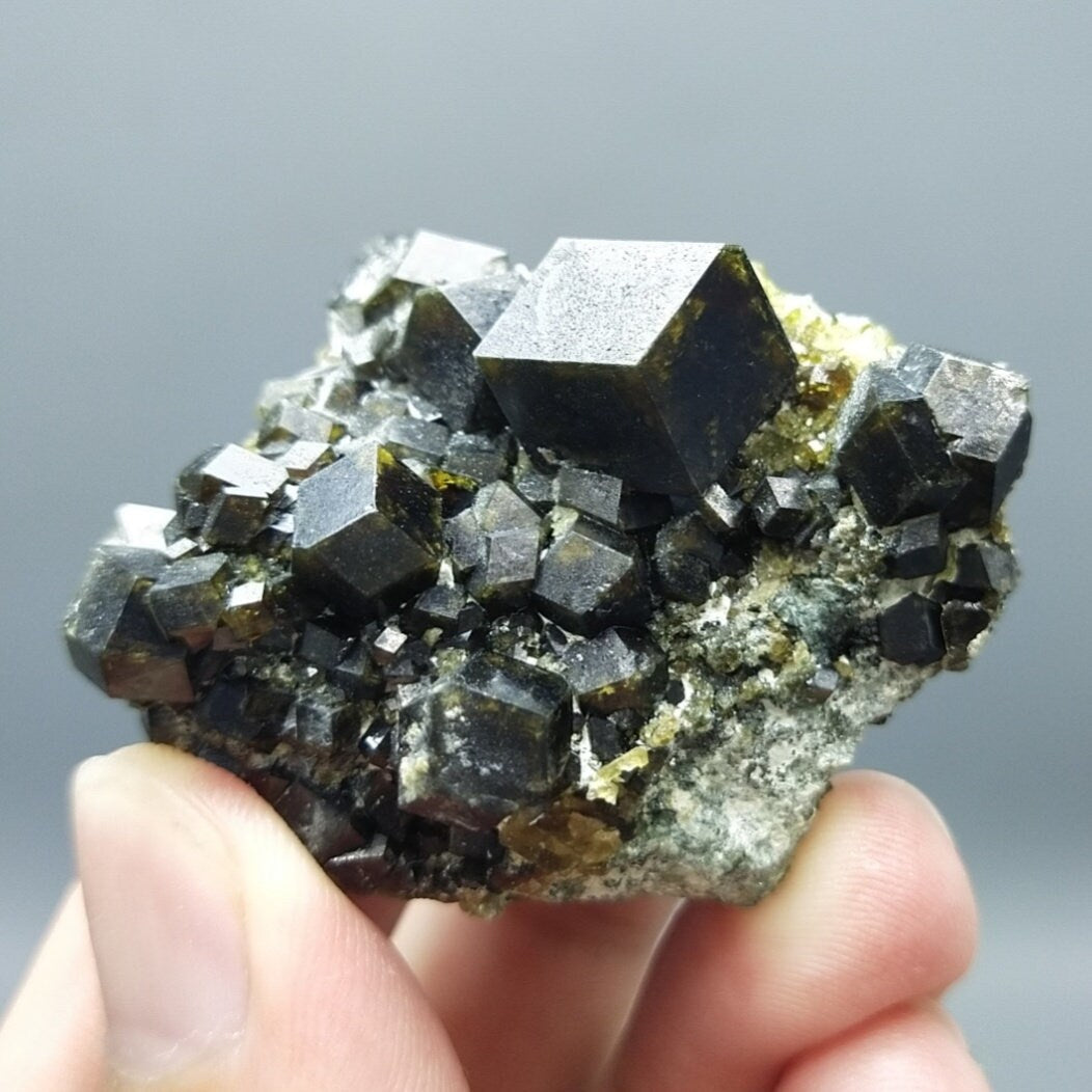 ARSAA GEMS AND MINERALSAndradite garnet crystal on matrix on albite with green epidote from Pakistan, 57 grams - Premium  from ARSAA GEMS AND MINERALS - Just $150.00! Shop now at ARSAA GEMS AND MINERALS